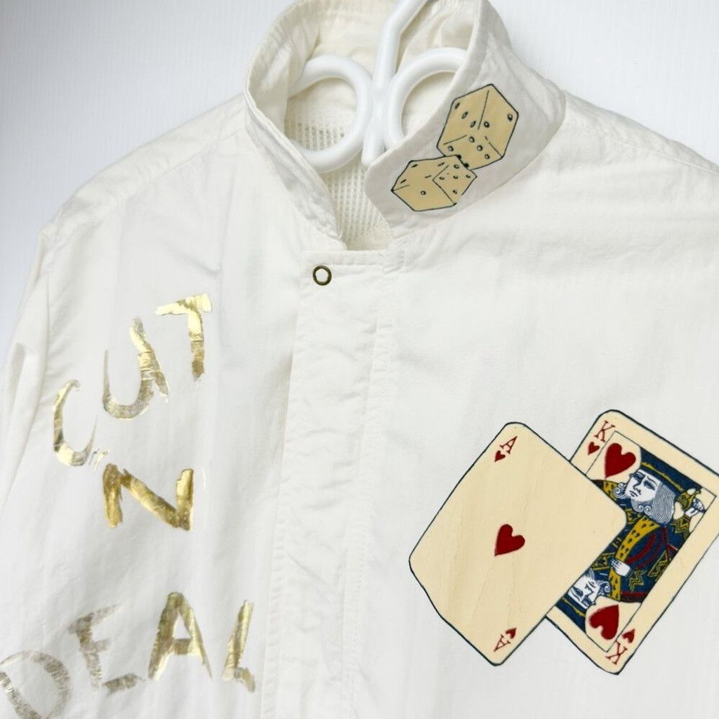 Vintage HARTWELL 90's VTG Bomber Gambling White Jacket Size Medium Size US M / EU 48-50 / 2 - 12 Thumbnail