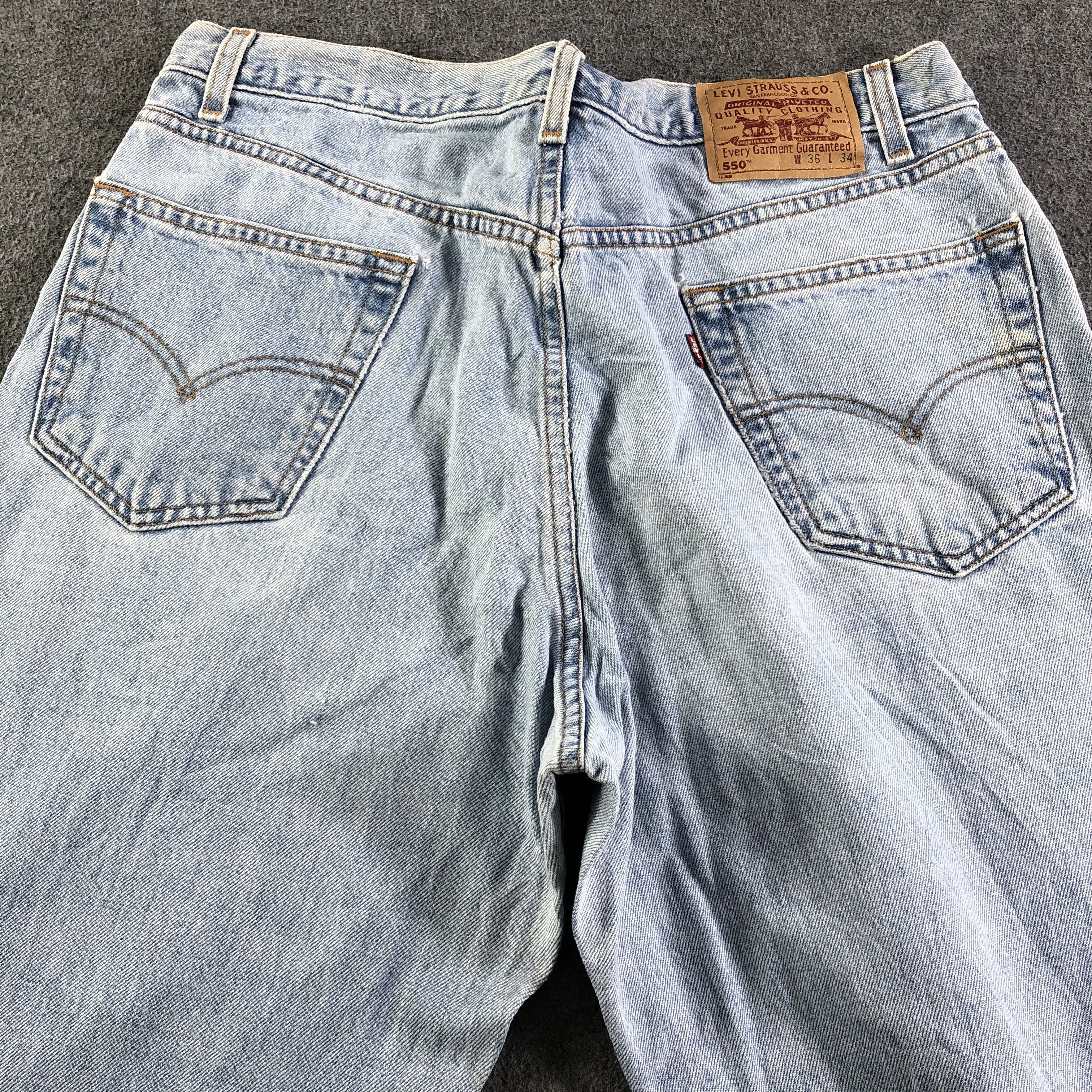Levi's Vintage 90s Blue Wash Levis 550 Jeans-J2999 Size US 35 - 4 Thumbnail