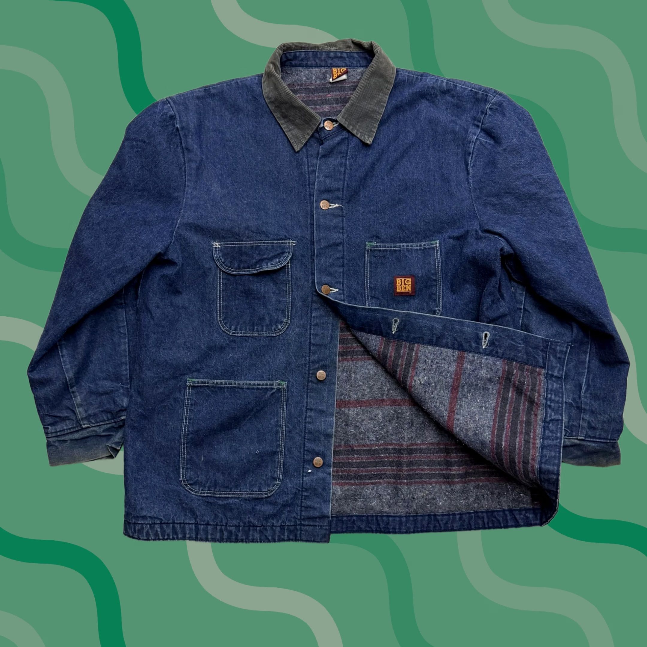 70s BIGBEN WRANGLER DENIM WORK JACKET 40