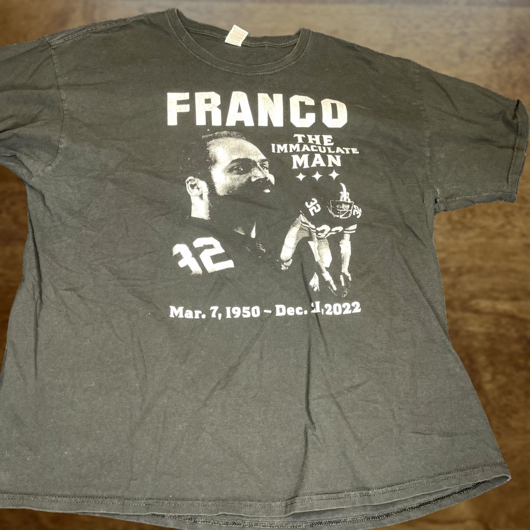 Fruit Of The Loom Franco Harris Immaculate Man Shirt Mens XL Black Graphic Print T-Shirt Sports Tribute"} Size US XL / EU 56 / 4 - 1 Thumbnail