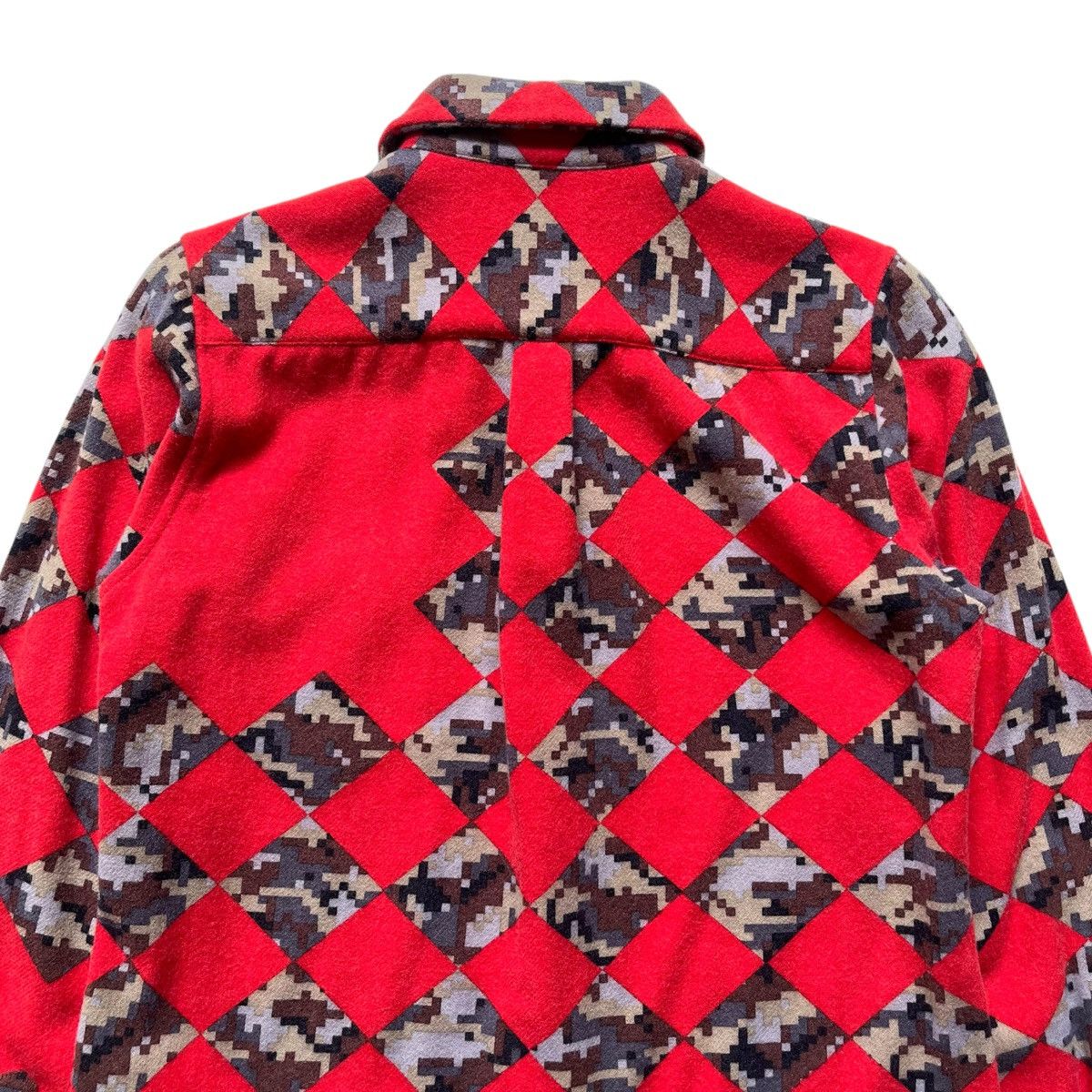 Comme des Garcons × Comme des Garcons Homme × Comme des Garcons Homme Deux AW03 Comme des Garcons Check Pixel Red Wool Shirt Size US S / EU 44-46 / 1 - 11 Thumbnail