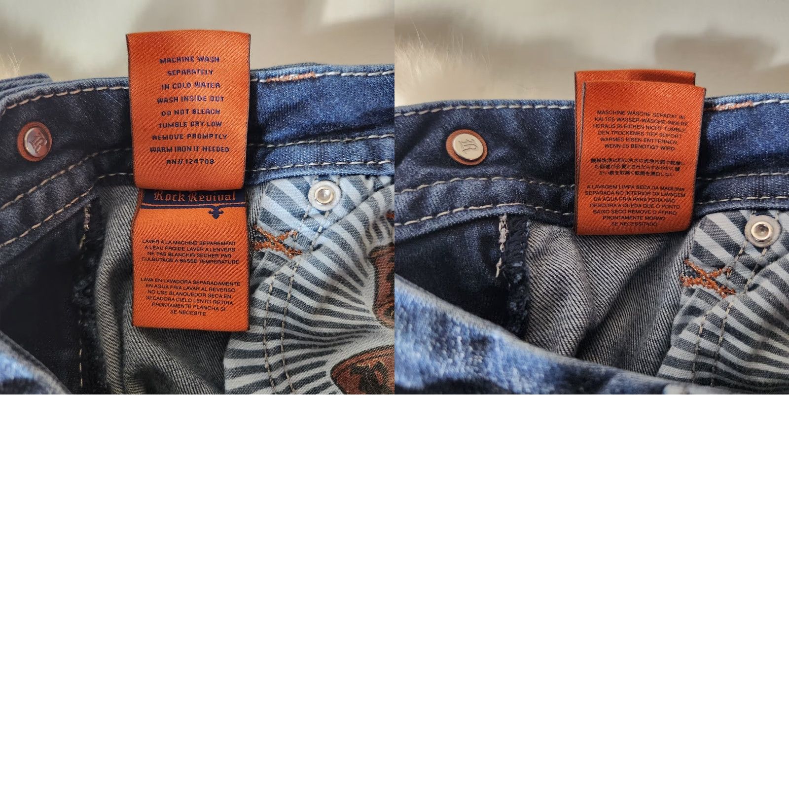 Vintage Rock Revival Jeans Women's Skinny Midrise Flap Pocket Dark Blue 27 Size 27" / US 4 / IT 40 - 9 Thumbnail