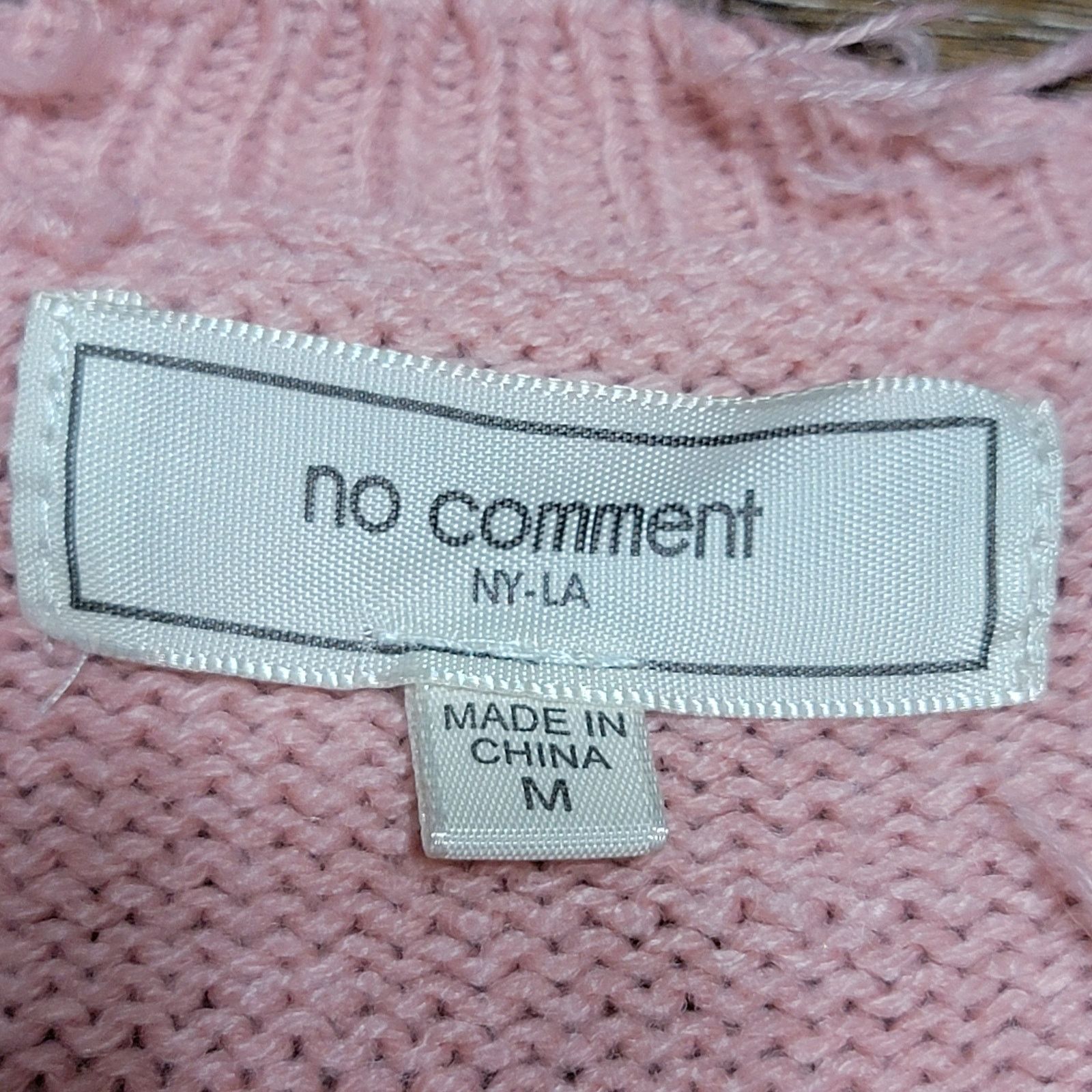 Other No Comment LS Pink Knit Crop Sweater w/ Raw Hem -Size Medium Size M / US 6-8 / IT 42-44 - 4 Thumbnail