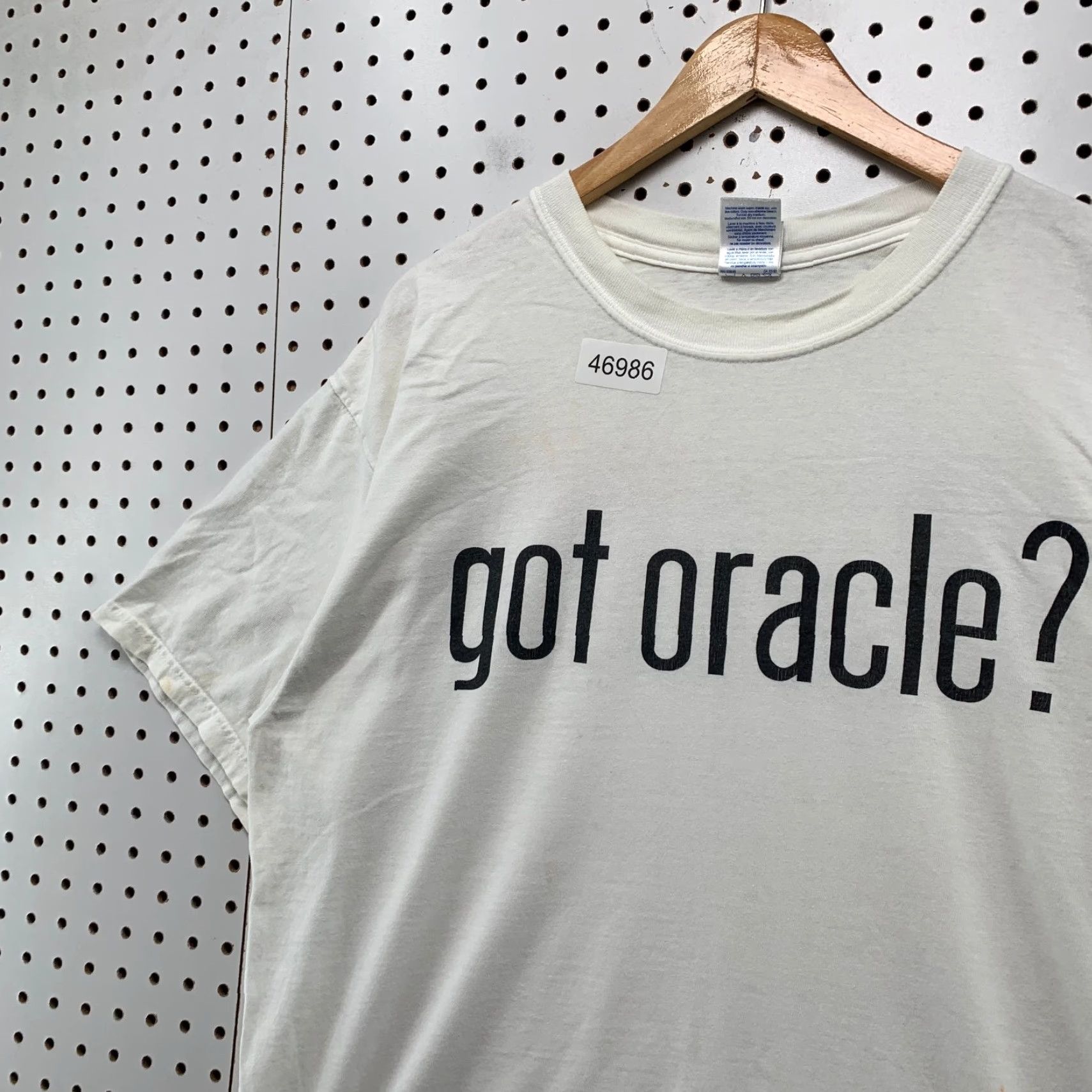Gildan Vintage Got Oracle T Shirt Mens XL White Got Milk Parody Funny Cyber Punk Y2K Size US XL / EU 56 / 4 - 6 Thumbnail