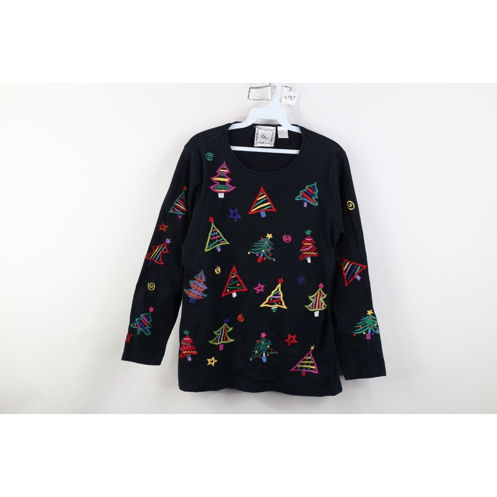 Vintage Vintage 90s Michael Simon Lite Christmas Tree T-Shirt Size M / US 6-8 / IT 42-44 - 1 Thumbnail