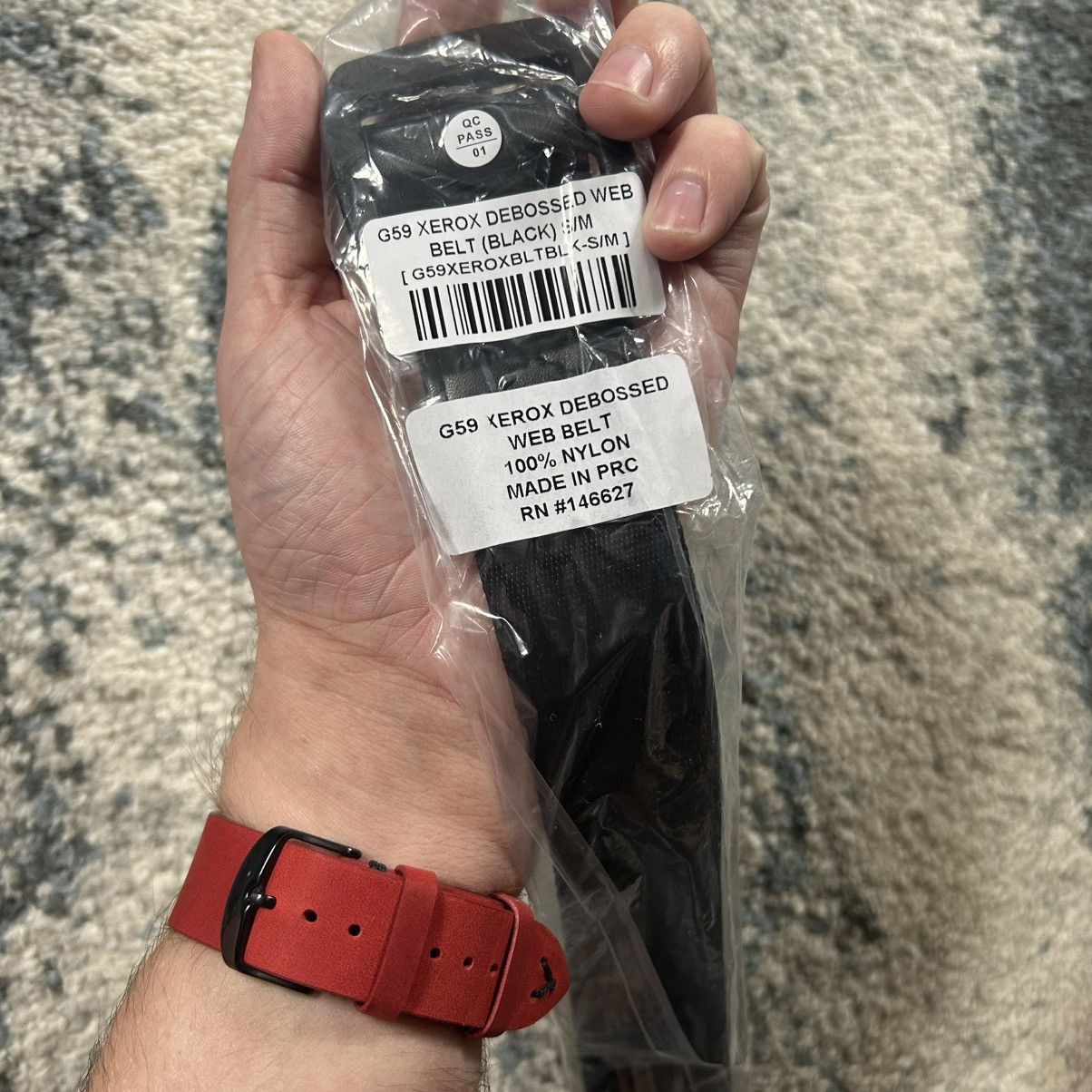 Fuck The Population × G59 Records G*59 XEROX DEBOSSED WEB BELT GREY FiVE NiNE GREY59 Size 30 - 7 Thumbnail