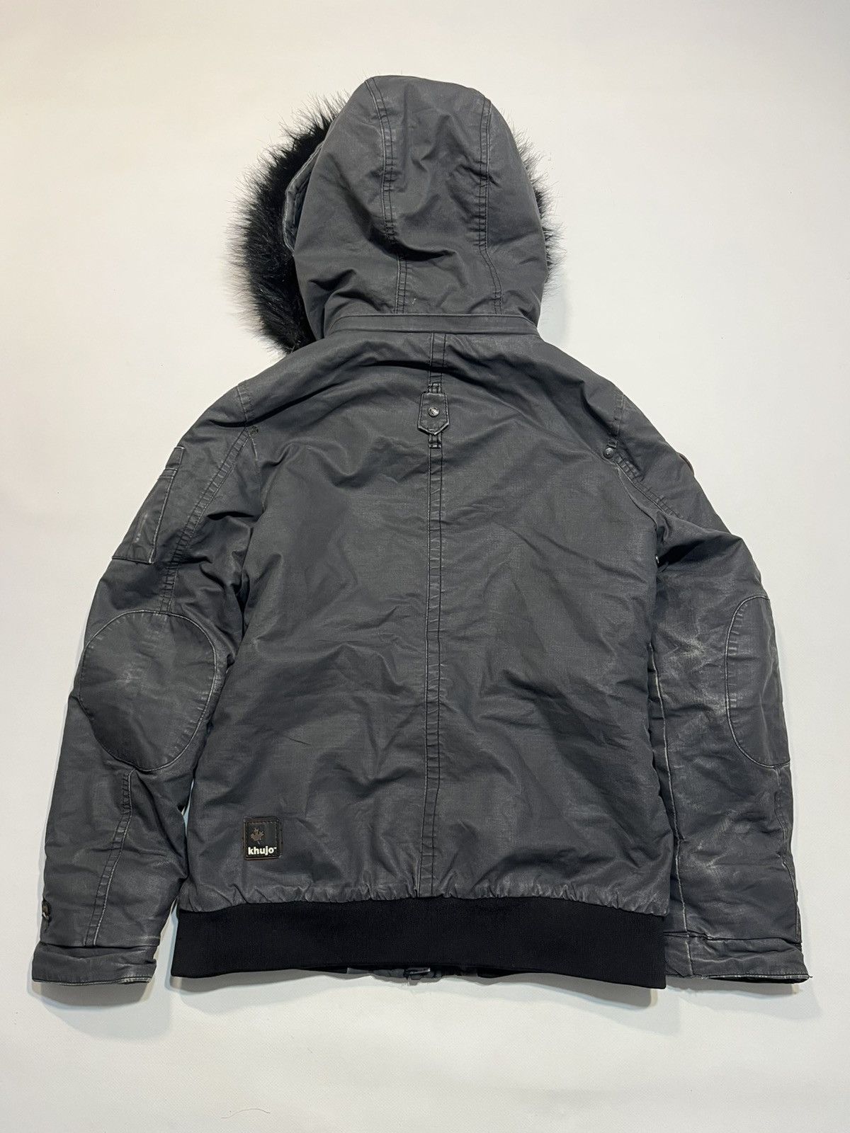 If Six Was Nine Vintage Khujo Waxed Fur Y2K Bomber Jacket Size US M / EU 48-50 / 2 - 7 Thumbnail
