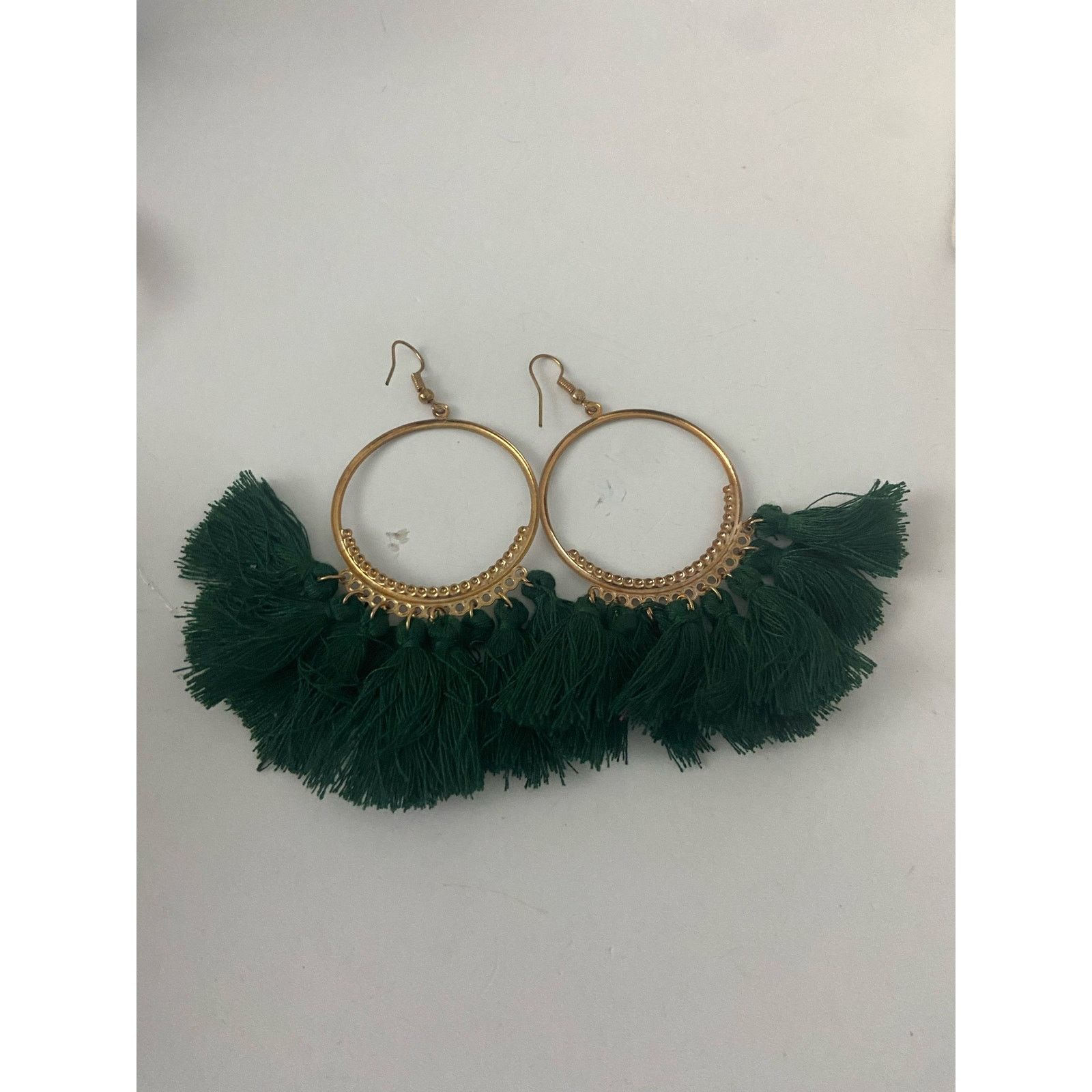 Other dark green tassel chandelier earrings gold tone Size ONE SIZE - 4 Thumbnail