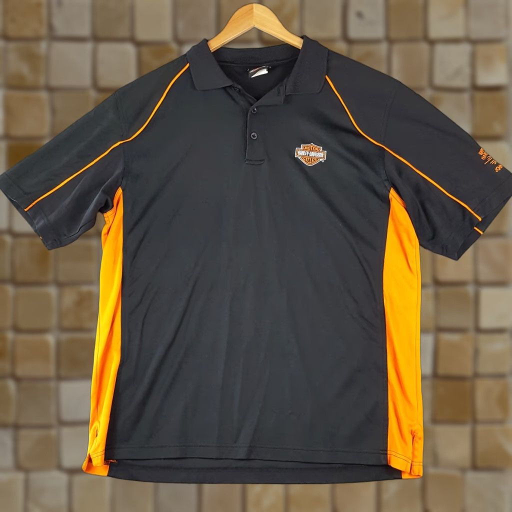 Harley Davidson VINTAGE Harley-Davidson Work Shirt Polo Men's XL Orange Logo 90s Biker Classic Motorcycle Summer Spring Fall Casual Workwear Size US XL / EU 56 / 4 - 1 Thumbnail