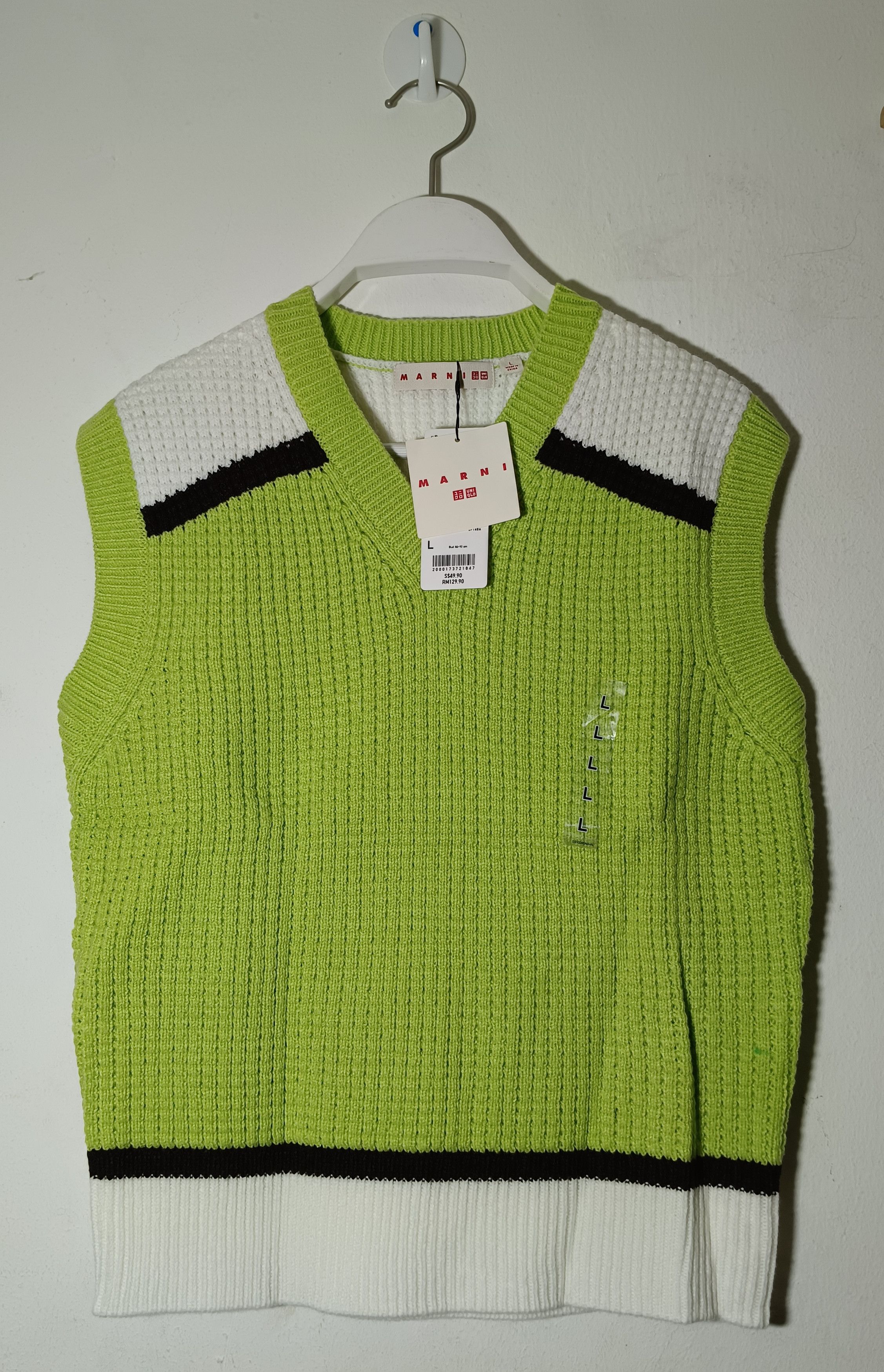 Marni Uniqlo x Marni Popcorn Knitted V Neck Vest Size US L / EU 52-54 / 3 - 2 Thumbnail