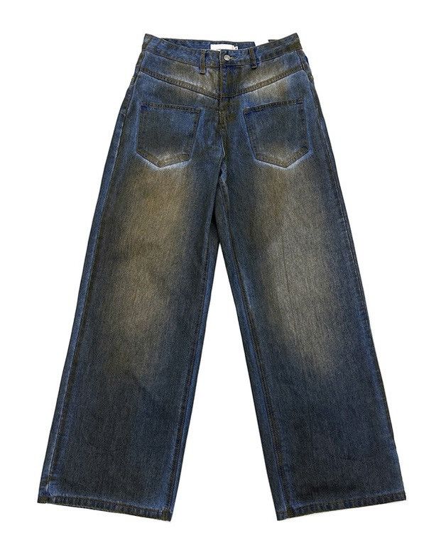 Japanese Brand × Vintage Avant garde reverse front dirty mud dyed jeans pants Size US 30 / EU 46 - 6 Thumbnail