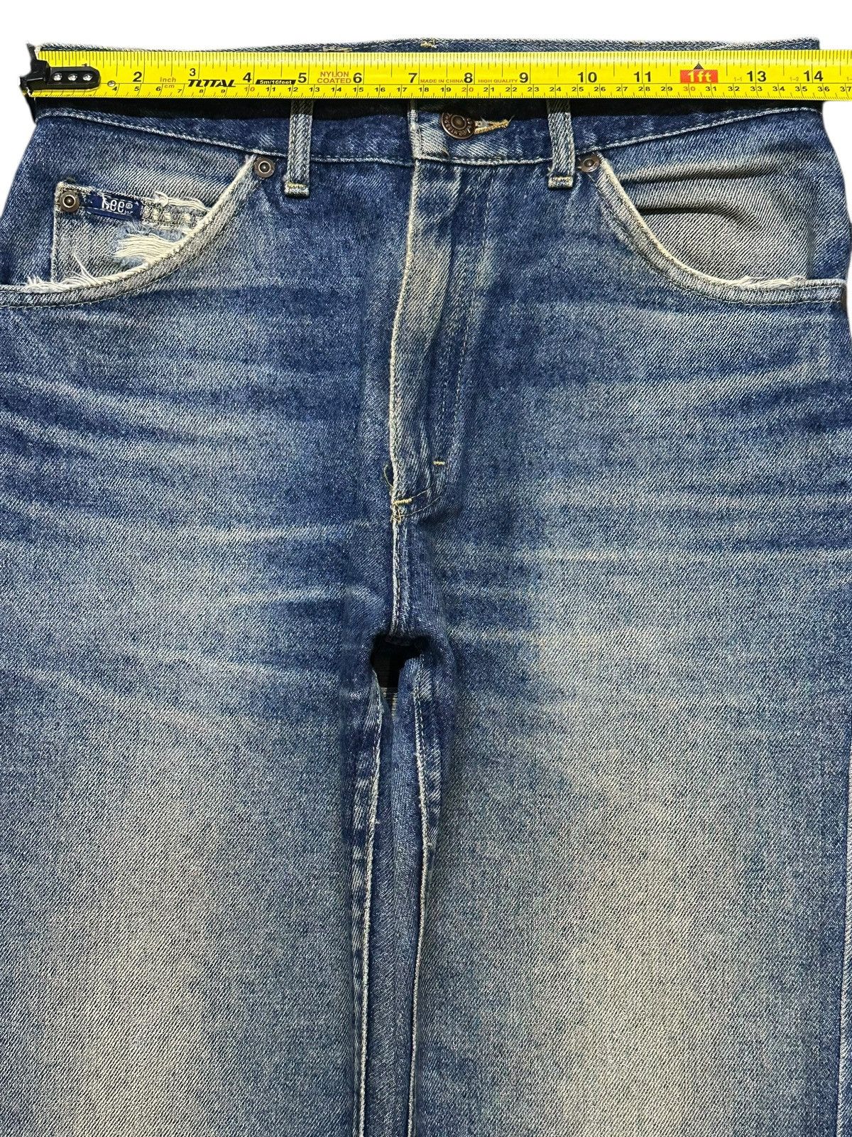 Lee Vintage 90s Lee Mud Wash Faded Whiskers Distress Style Jeans Size US 28 / EU 44 - 12 Thumbnail