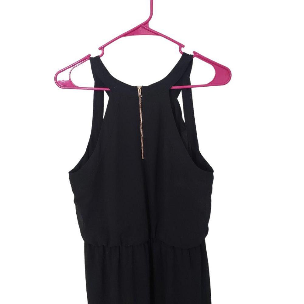 Designer CT417 Xhilaration Long Black Sleeveless Evening Gown L Size L / US 10 / IT 46 - 4 Thumbnail
