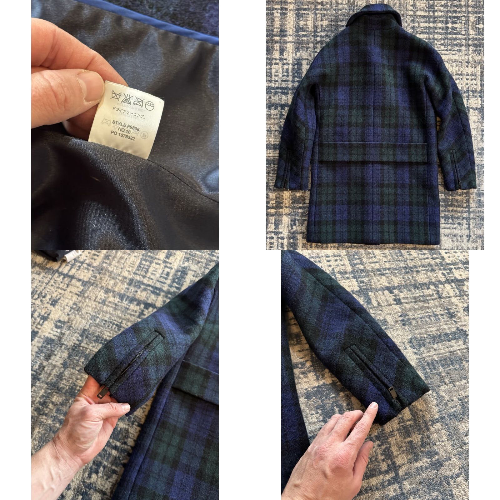 J.Crew VINTAGE J. Crew Coat Dark Green Tartan Black Watch Plaid Wool Overcoat Petite Women’s 0P Size XS / US 0-2 / IT 36-38 - 8 Thumbnail