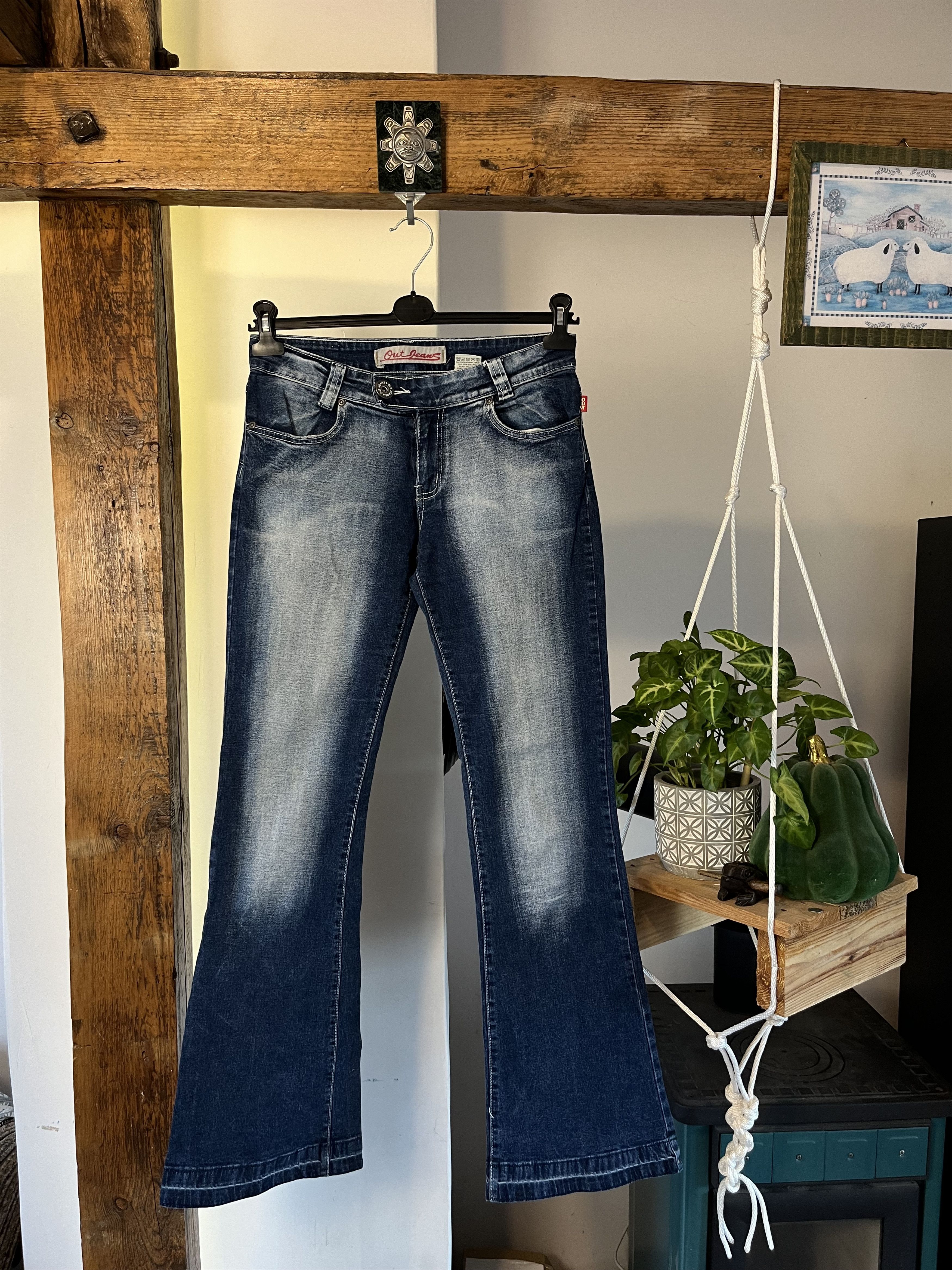 Japanese Brand × Vintage Vintage y2k Hippie Flared Boot Cut Jeans Size 31" - 1 Thumbnail