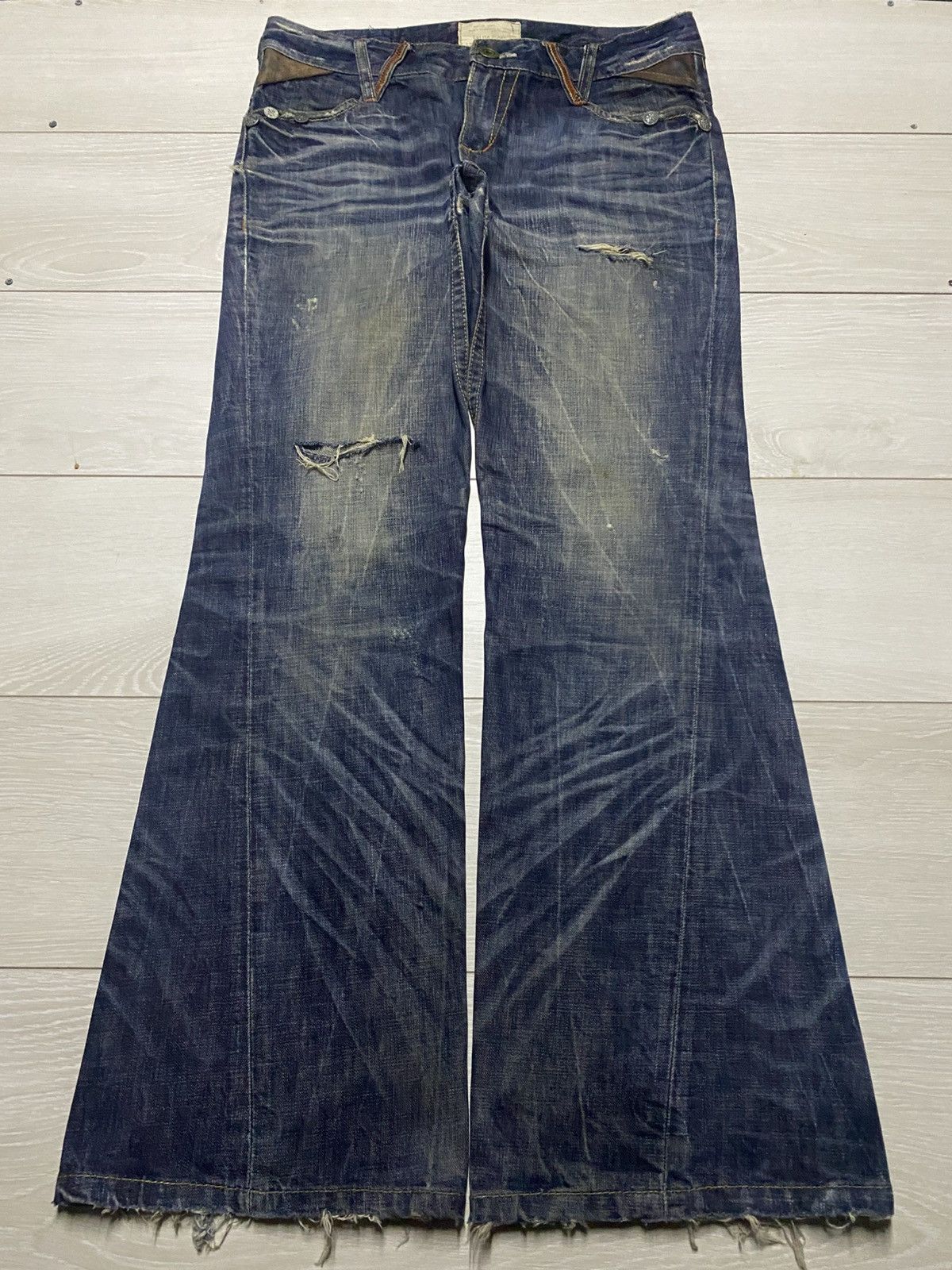 Undercover Japanese Brand Lolita Punk Hybrid Flare Jeans Size US 34 / EU 50 - 1 Thumbnail