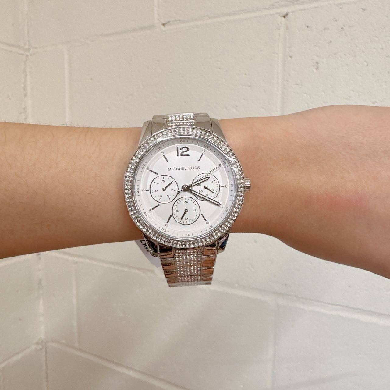 Michael Kors MK7294 Oversized Tibby Pavé‎ Silver-Tone Watch Michael Kors MK7294 Oversized Tibby Pavé Silver-Tone Watch  main image 3