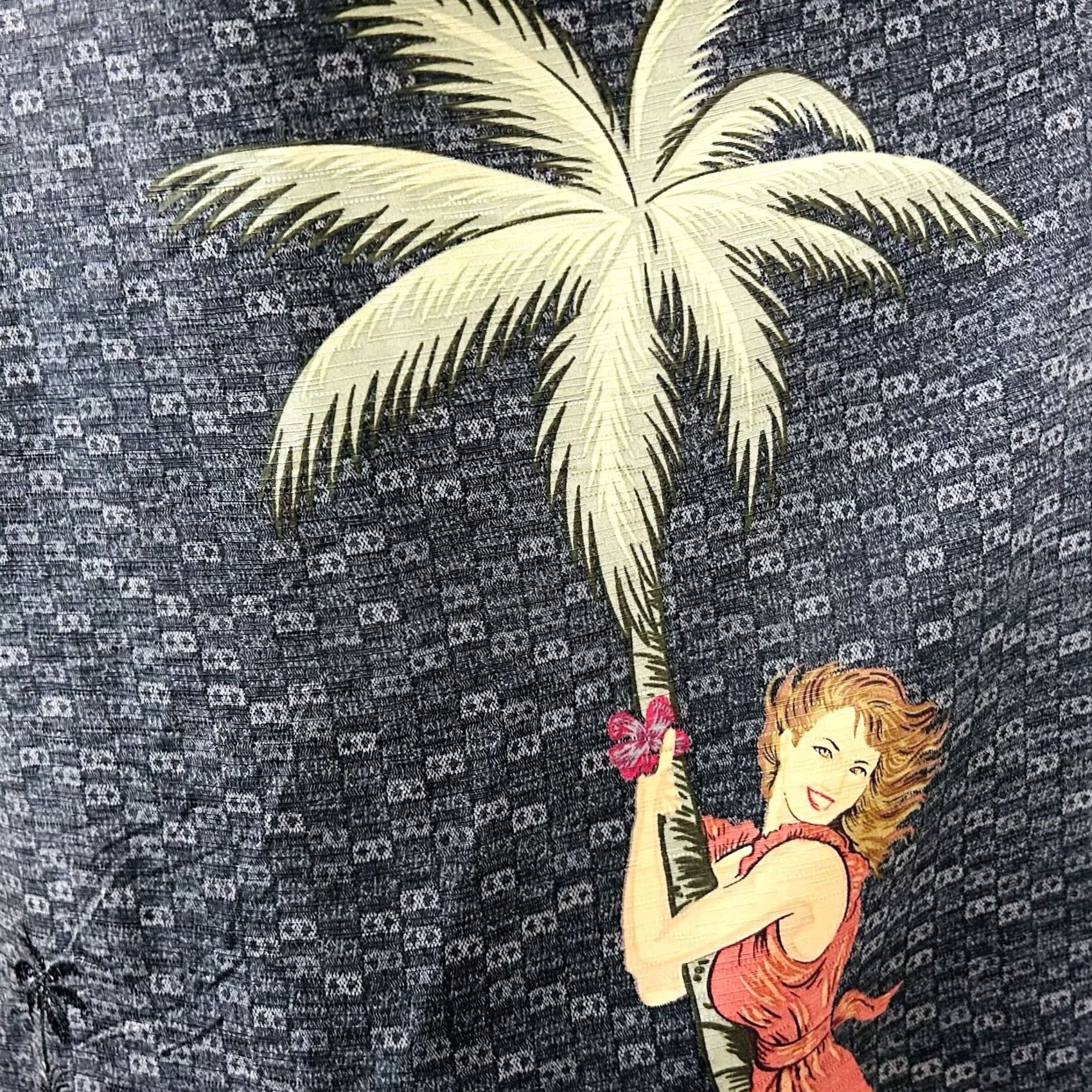 Tommy Bahama Tommy Bahama Shirt Mens Large 100% Silk Hawaiian Aloha Short Sleeve Button-Up Black Gray Size US L / EU 52-54 / 3 - 2 Thumbnail