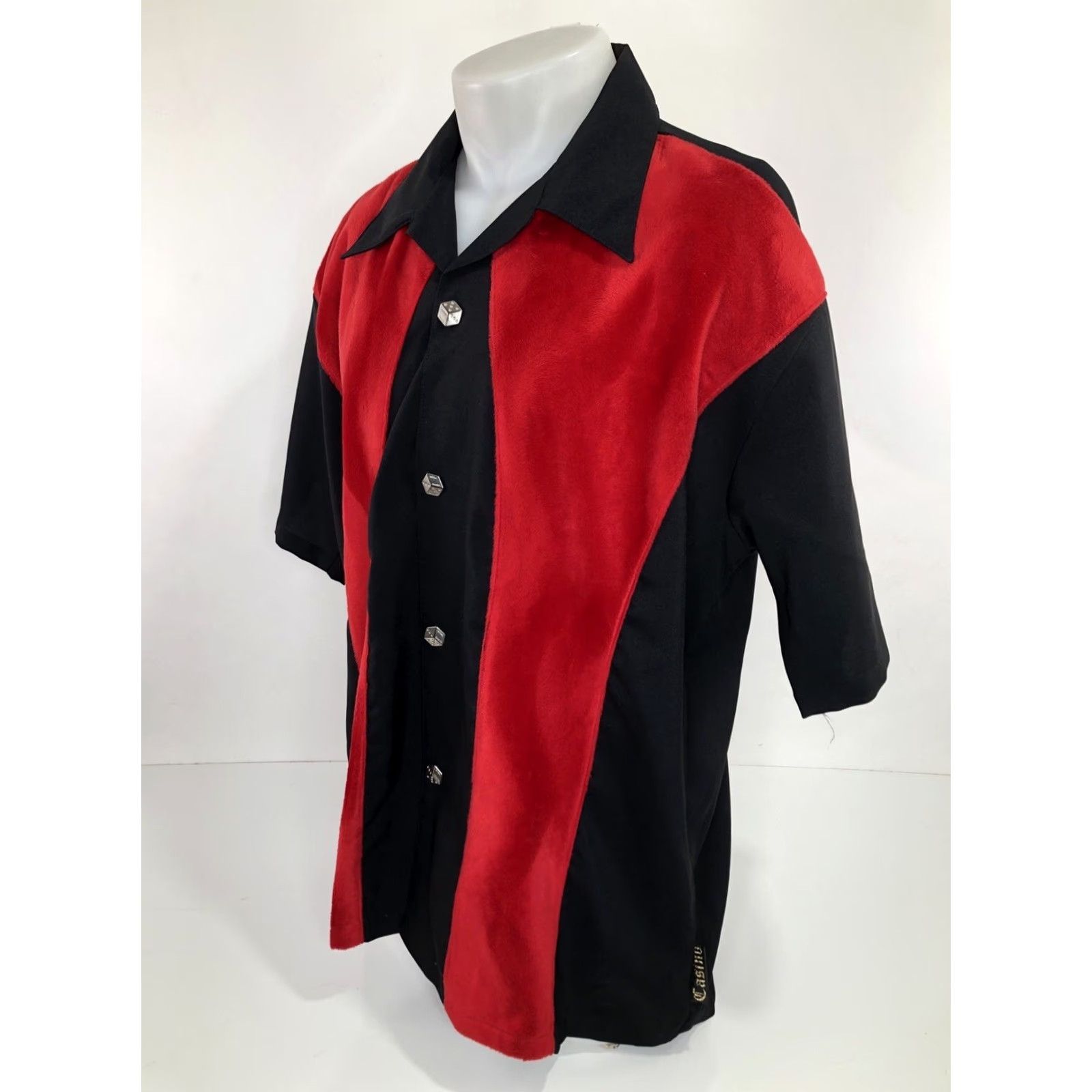 Vintage VINTAGE CASINO WEAR / LOS ANGELES - FUZZY PANELS / METAL DICE BUTTON XL Shirt - MINT Size US XL / EU 56 / 4 - 4 Thumbnail