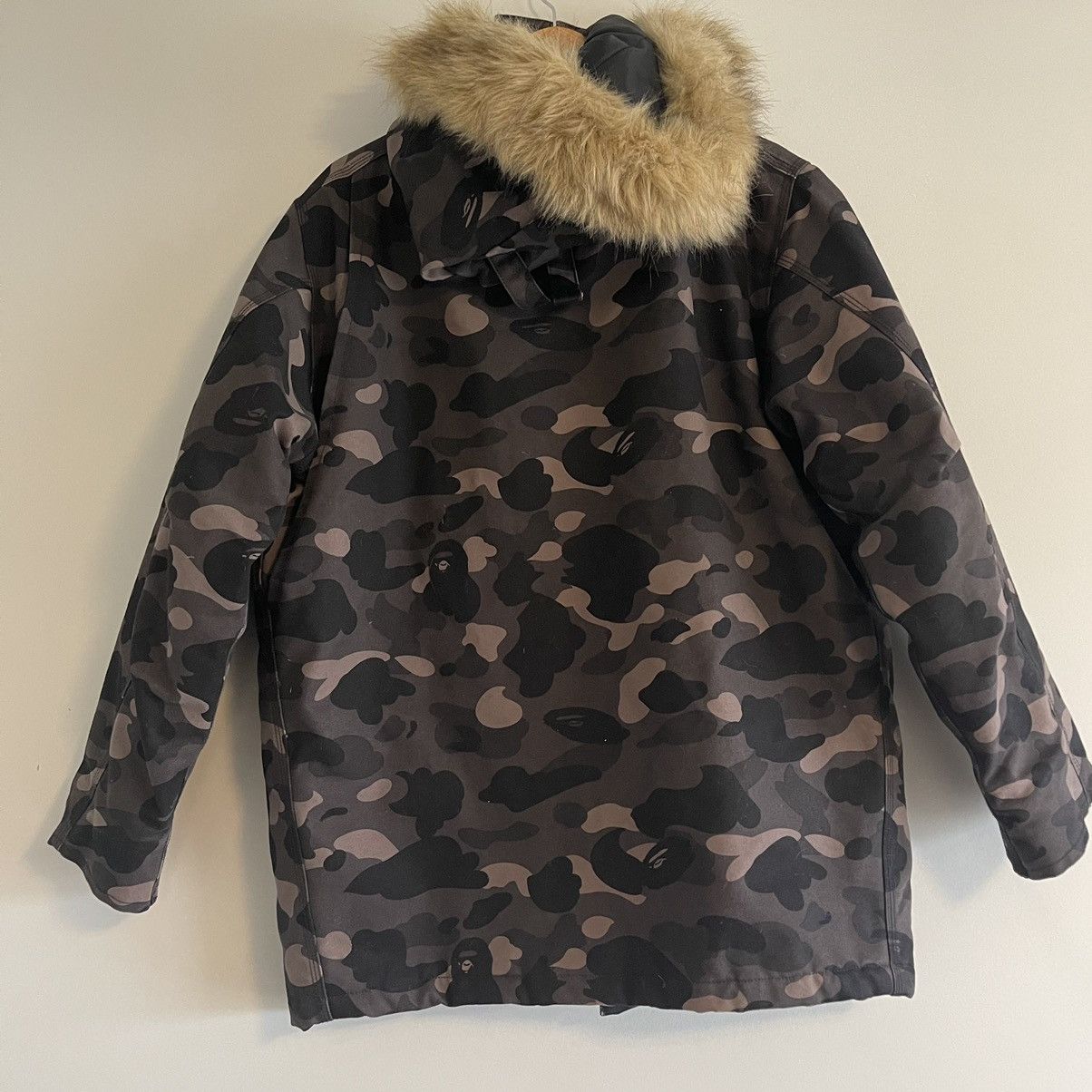 Bape Bape x Carhartt Black Camo N-3B Jacket Parka | Grailed