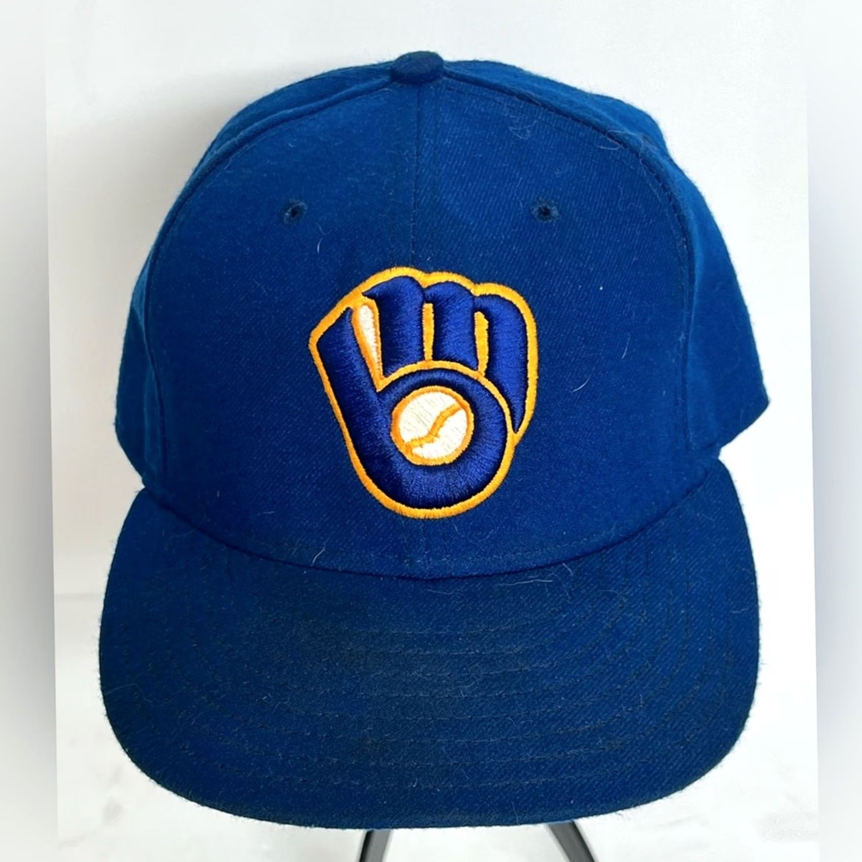 New Era Milwaukee Brewers MLB On-Field New Era 59FIFTY Blue Hat Size 7 1/8 Mens Baseball Cap Size ONE SIZE - 3 Thumbnail