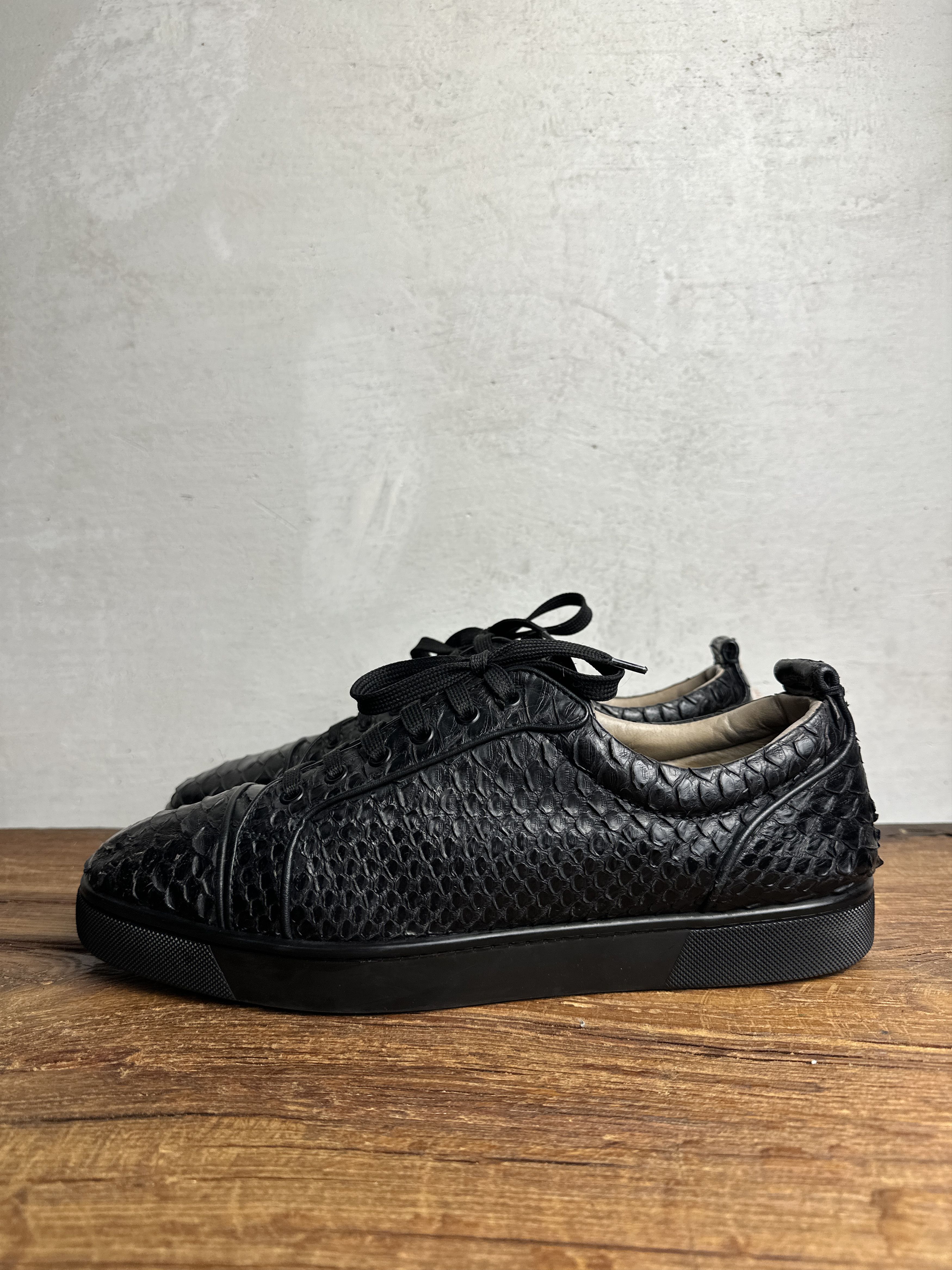 Christian Louboutin Black Python Leather Orlato Sneakers