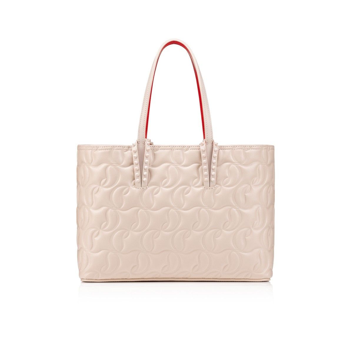 Christian Louboutin oc11z0525 Cabata Small Nappa Embossed CI Mono in Beige Size ONE SIZE - 1 Thumbnail