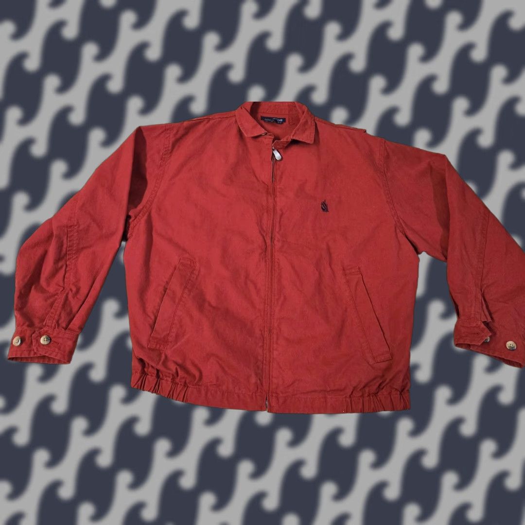 Nautica Nautica Jacket Mens M Red Full Zip Cotton Casual Lightweight Classic Logo Size US M / EU 48-50 / 2 - 1 Thumbnail