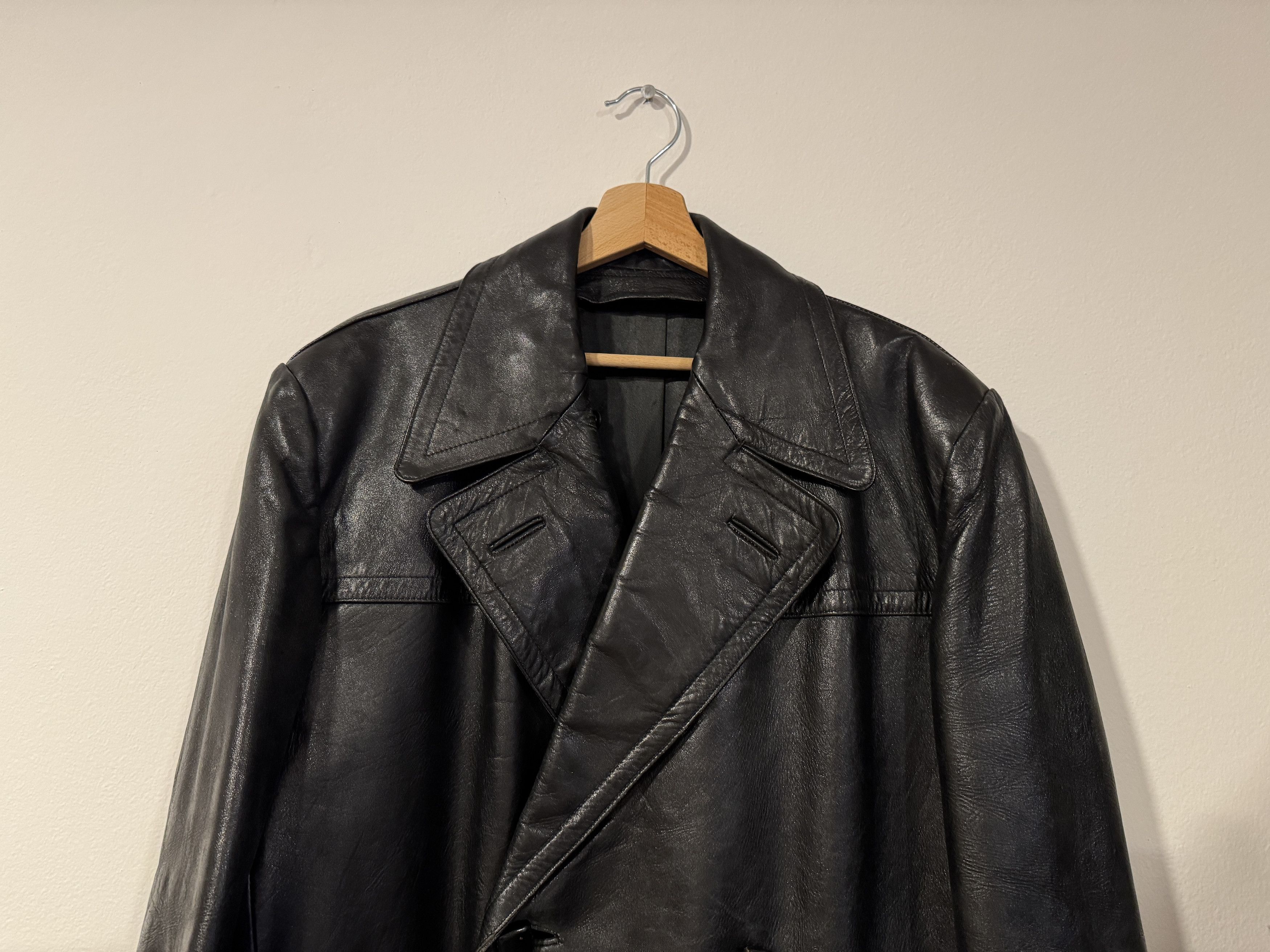 Vintage Leather trench coat vintage archive 80s tailored L Size US L / EU 52-54 / 3 - 2 Thumbnail