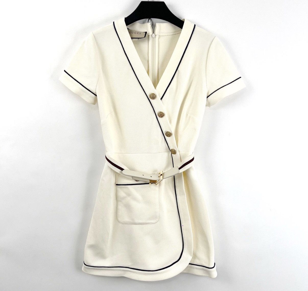 Gucci Gucci/White Gold Buckle Belt Dress K12 Size XS / US 0-2 / IT 36-38 - 1 Thumbnail