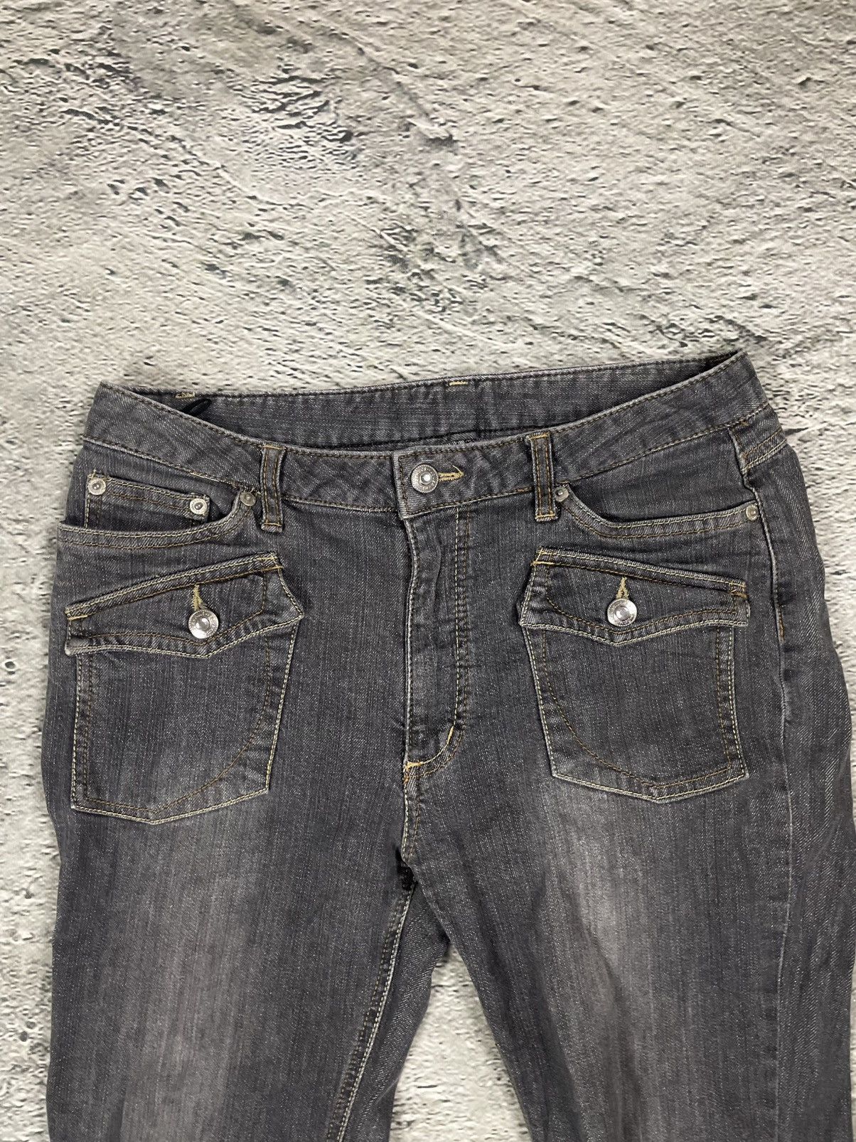 Other Y2K jeans flared grey denim pants Size 29" - 2 Thumbnail