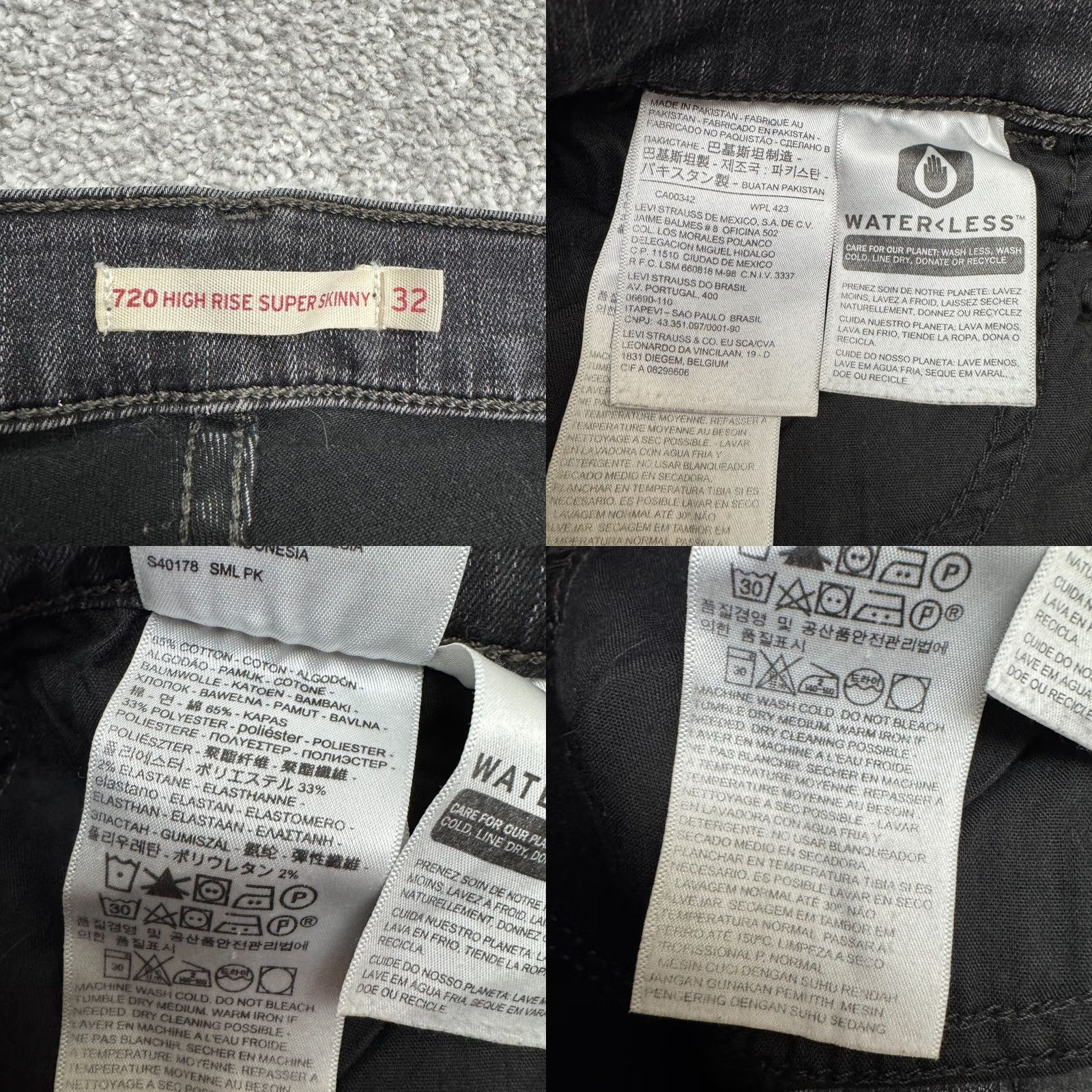 Levi's Levi's Jeans 720 High Rise Skinny Denim Womens 32 Waist Beige Color Slim Stretch 5-Pocket City Grunge Streetwear Mens Womens Boys Girls Size 24" / US 00 / IT 34 - 8 Thumbnail