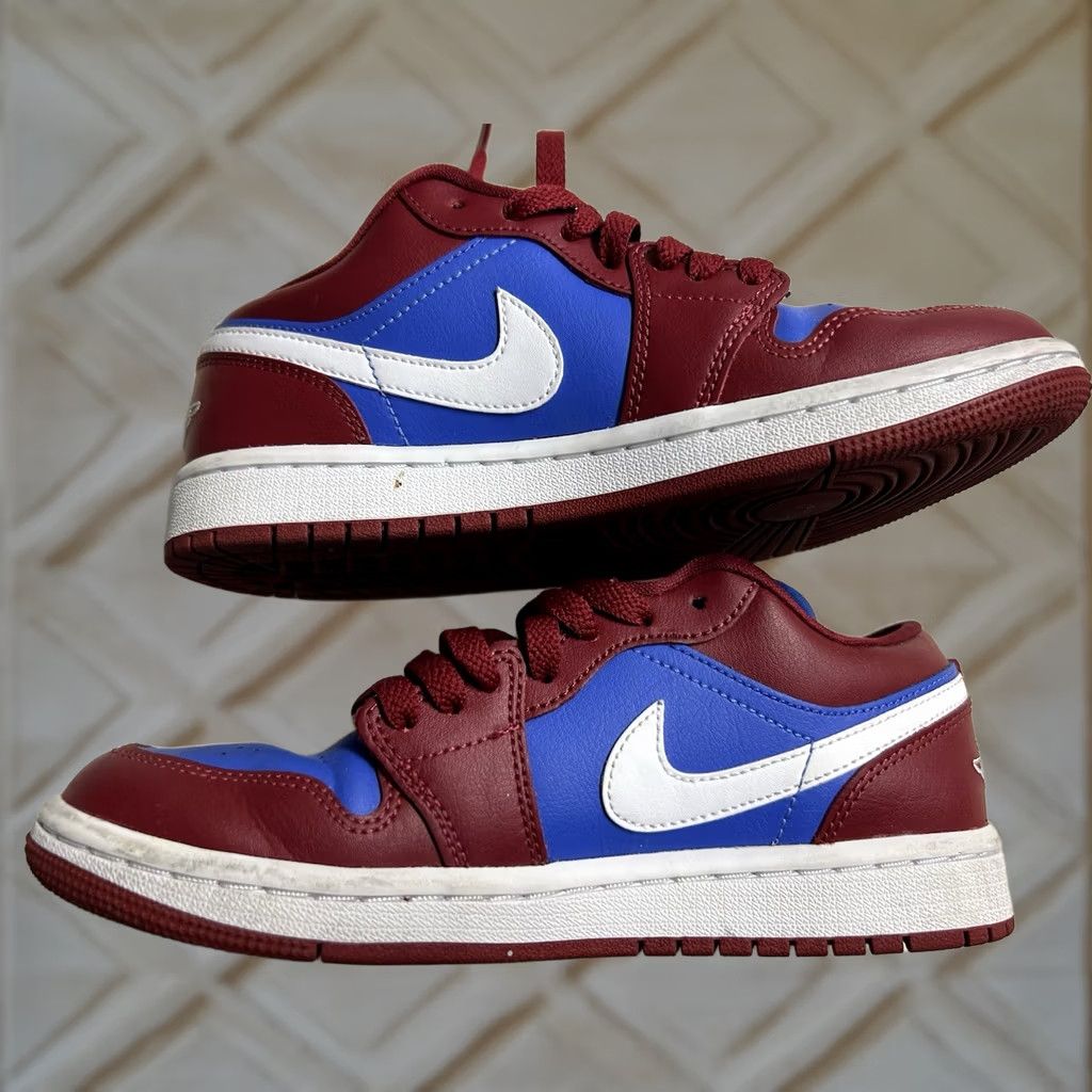 Jordan Brand Nike Jordan 1 Low Pomegranate Medium Blue WOMEN'S Sz 6 DC0774-604 Shoes Low Top Lace Up Multicolor 2021 2022 Air Jordan Sneakers Women Size US 6 / IT 36 - 1 Thumbnail