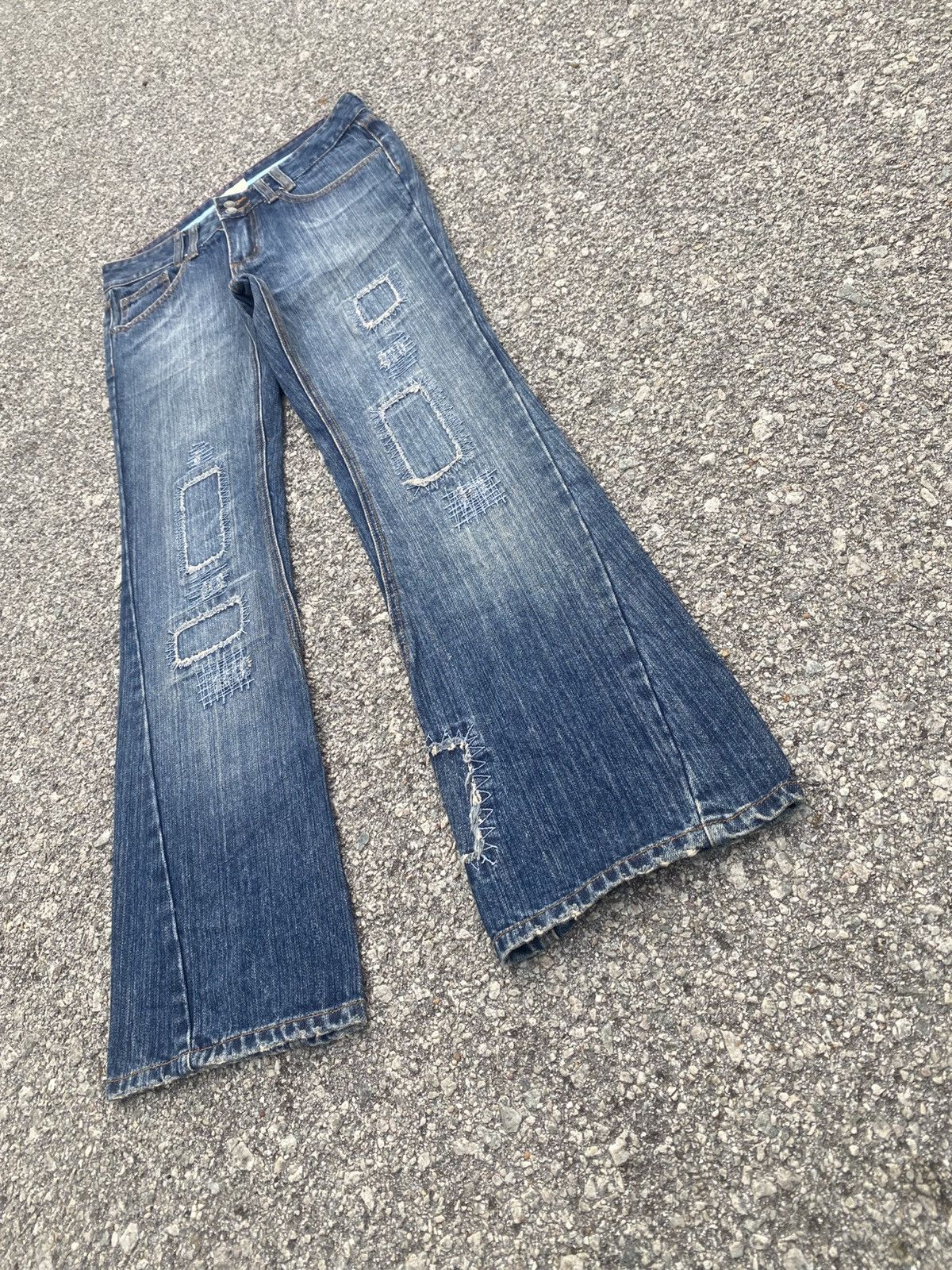 Quiksilver Iconic Y2K ROXY Repaired Flare Jeans Size 28" / US 6 / IT 42 - 5 Thumbnail