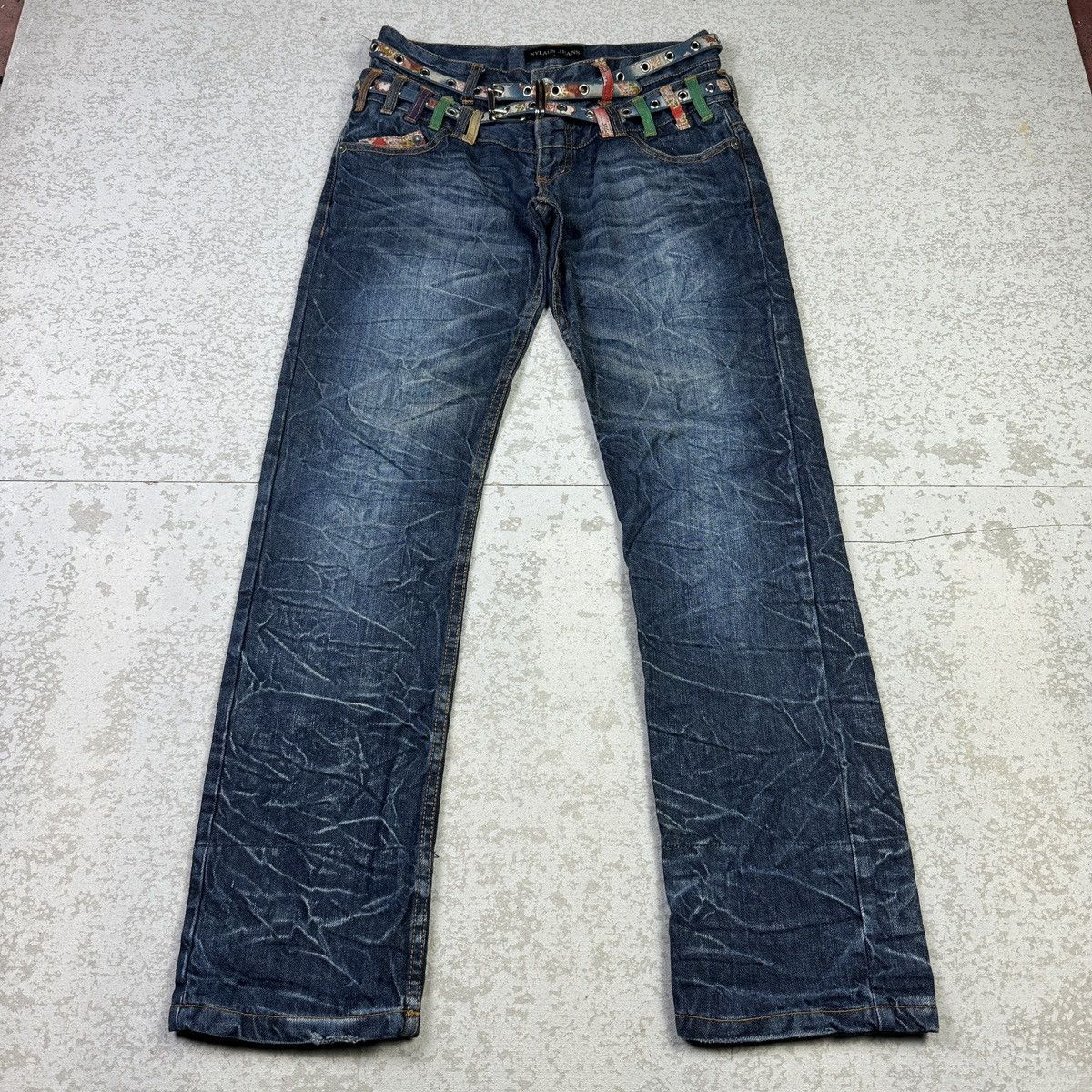 14th Addiction × If Six Was Nine × Japanese Brand Nylaus Distressed Double Waist Jeans Size US 30 / EU 46 - 4 Thumbnail