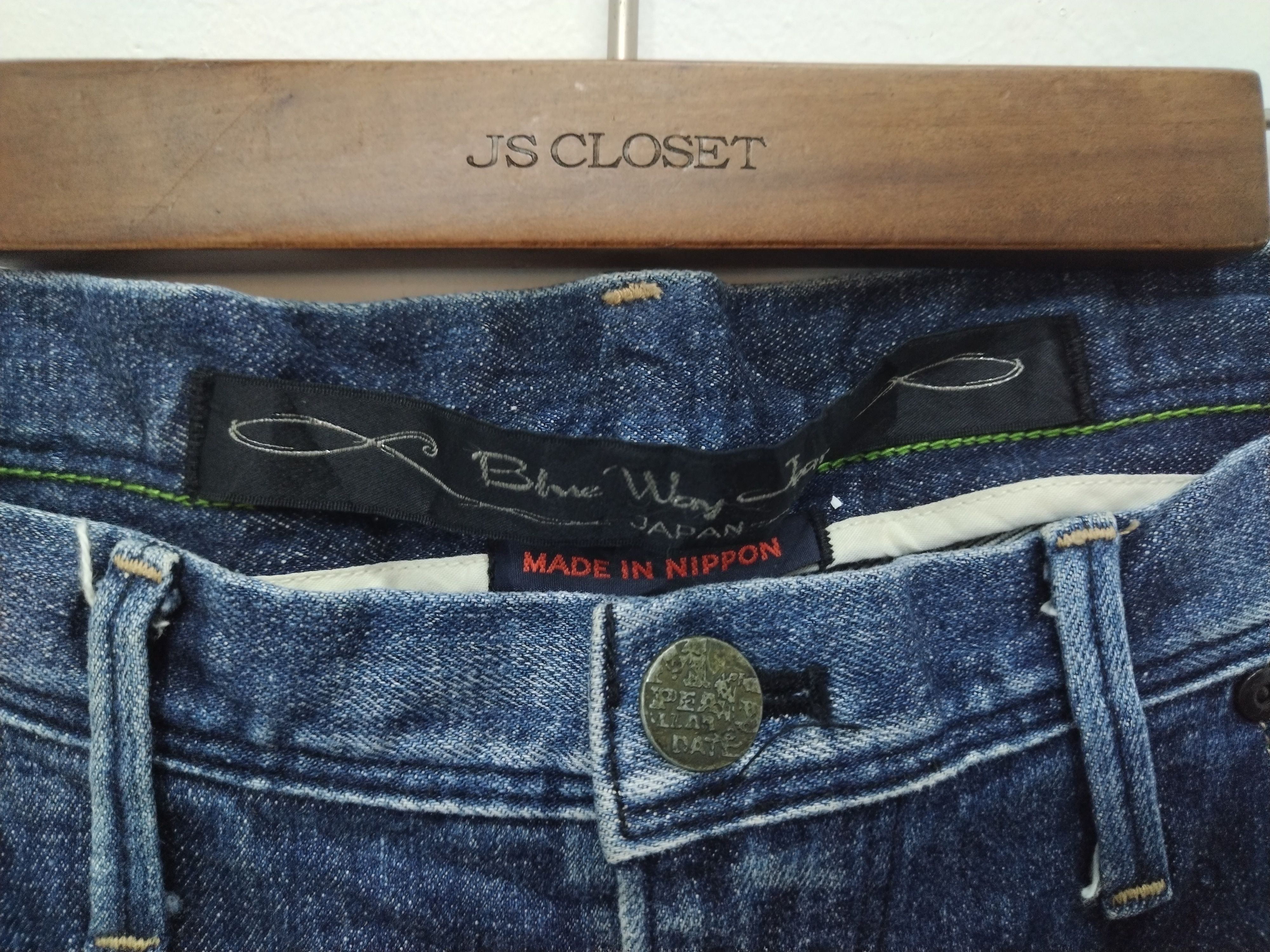 Japanese Brand Vintage BLUEWAY flared jeans nice design & character Size US 33 - 4 Thumbnail