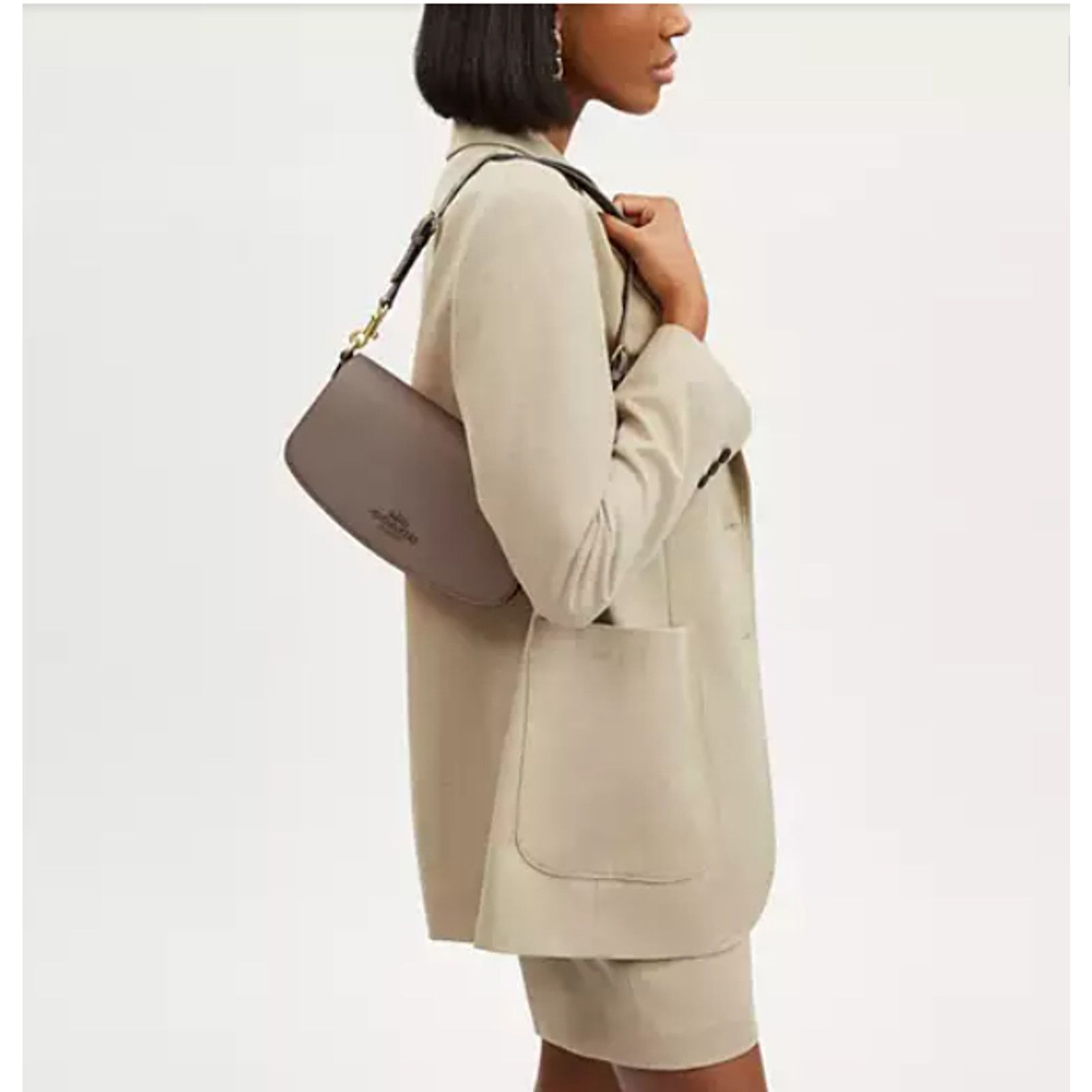 Coach COACH Andrea Shoulder Bag Smooth Leather/Gold/Dark Stone NWT Size ONE SIZE - 4 Thumbnail