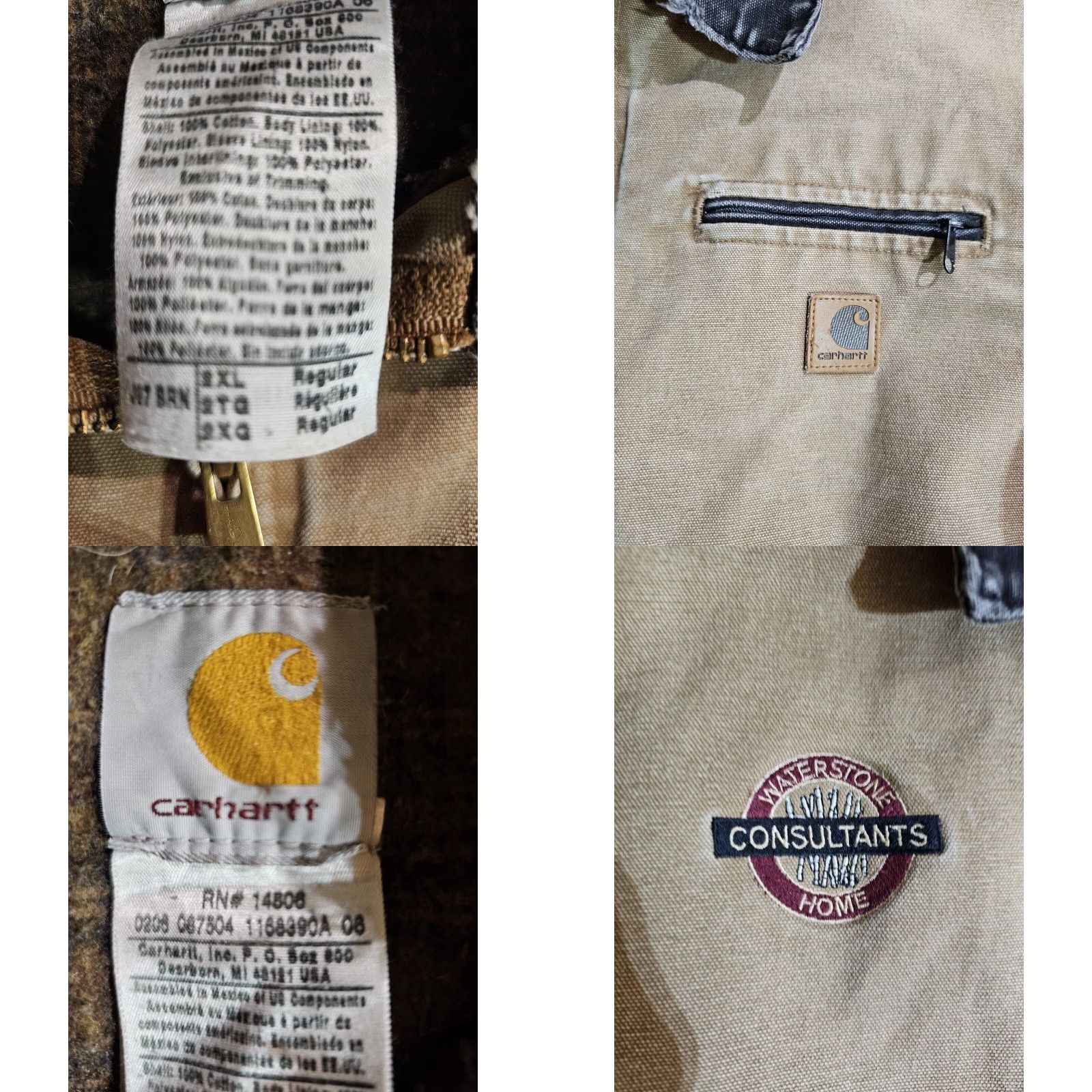 Carhartt VINTAGE Carhartt Jacket Canvas Detroit J97 BRN Distressed Size XXL Brown Women/Men? Size US XXL / EU 58 / 5 - 9 Thumbnail