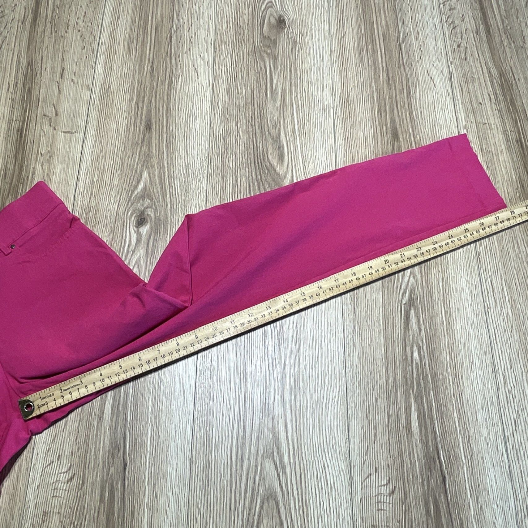 Vintage Linda Matthews Chino Pants Women 8 Pink Straight Midrise Elastic Waist Regular Size 30" / US 8 / IT 44 - 6 Thumbnail