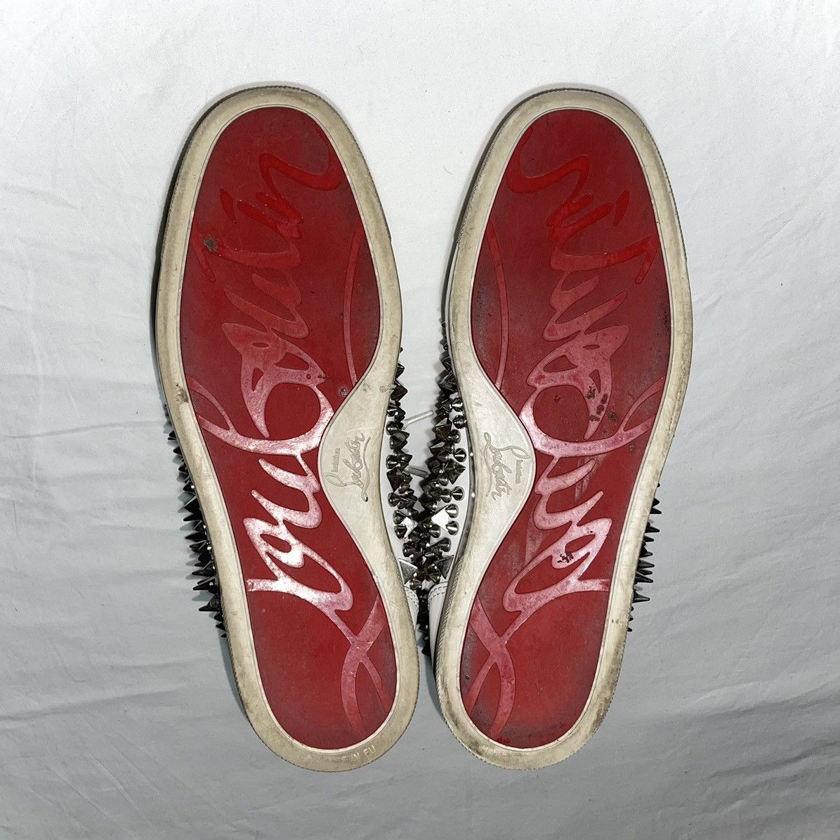Christian Louboutin Christian Louboutin white Pik Pik high-top studded sneakers Size US 9 / EU 42 - 5 Thumbnail