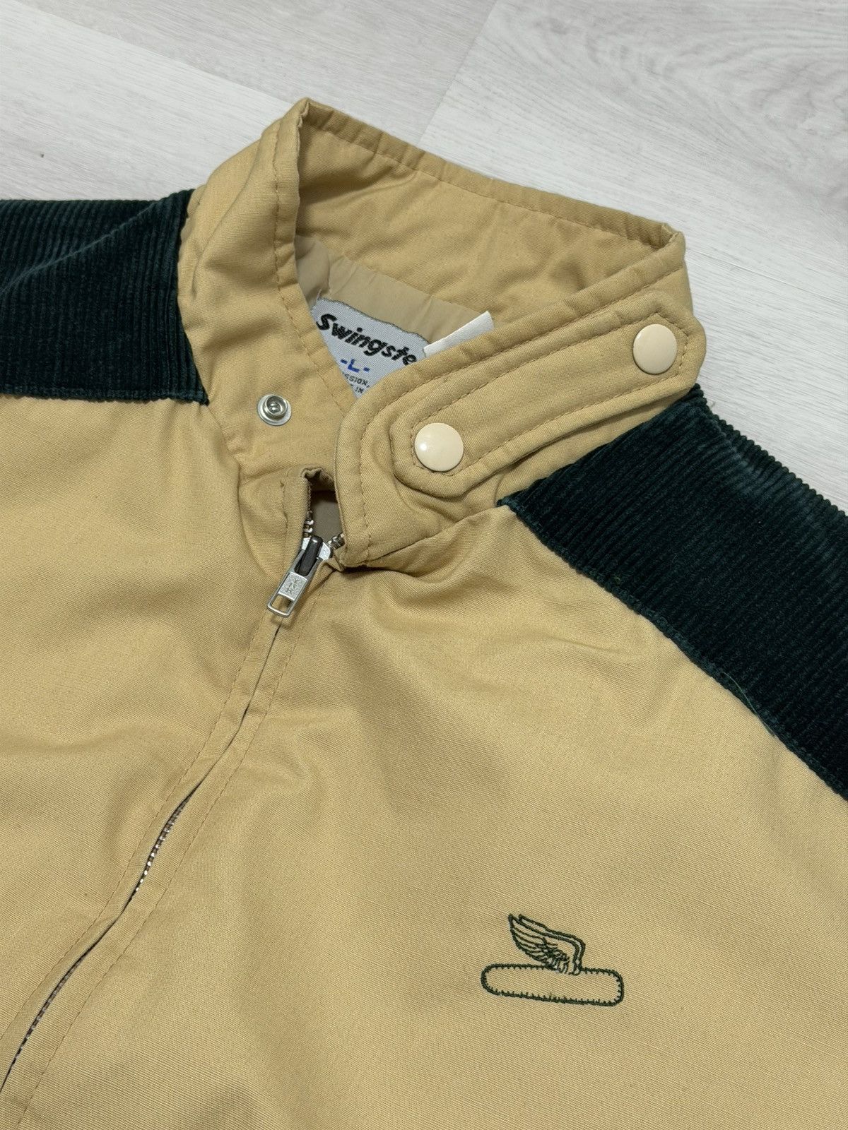 Swingster Vtg 80s Swingster Quilted Lined Tan & Green Corduroy USA L Size US L / EU 52-54 / 3 - 2 Thumbnail