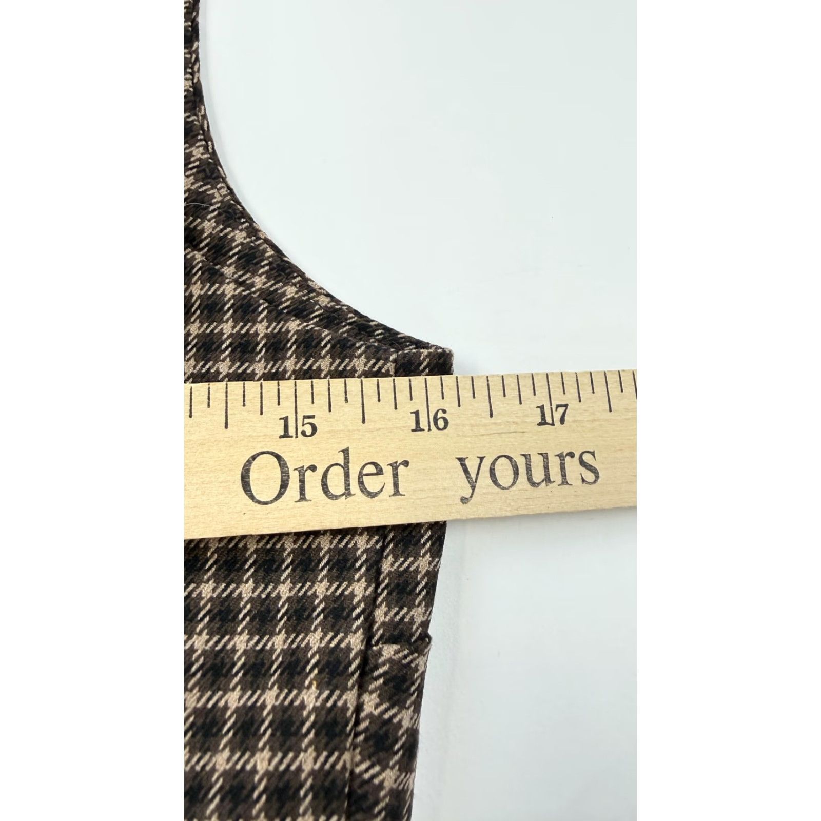 Banana Republic Banana Republic Dress Womens 2P Petite Brown Houndstooth Sheath Square Neck Size XS / US 0-2 / IT 36-38 - 7 Thumbnail