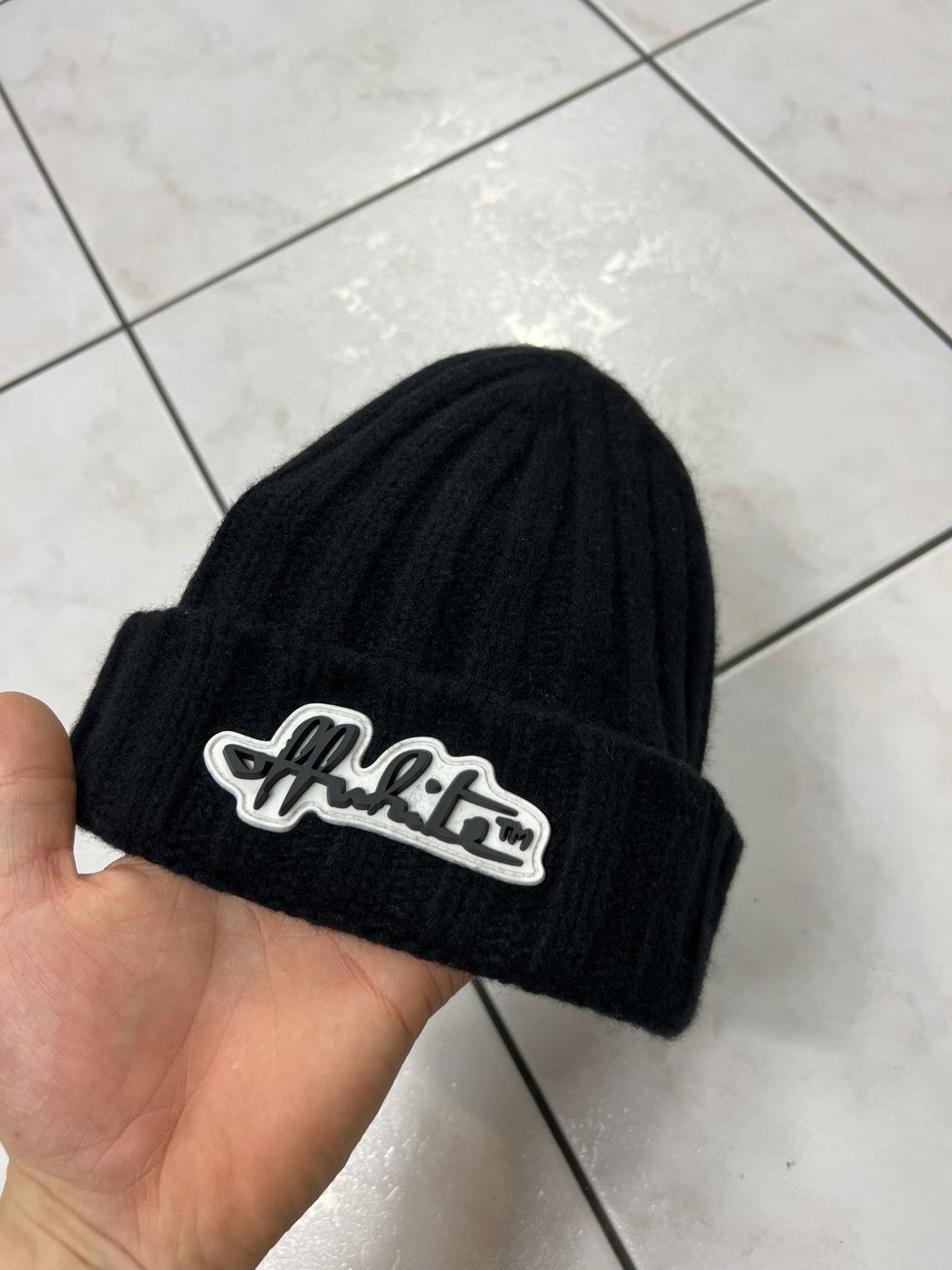 Off-White Off-white ribbed wool classic logo beanie Virgil Abloh hat Size ONE SIZE - 2 Thumbnail