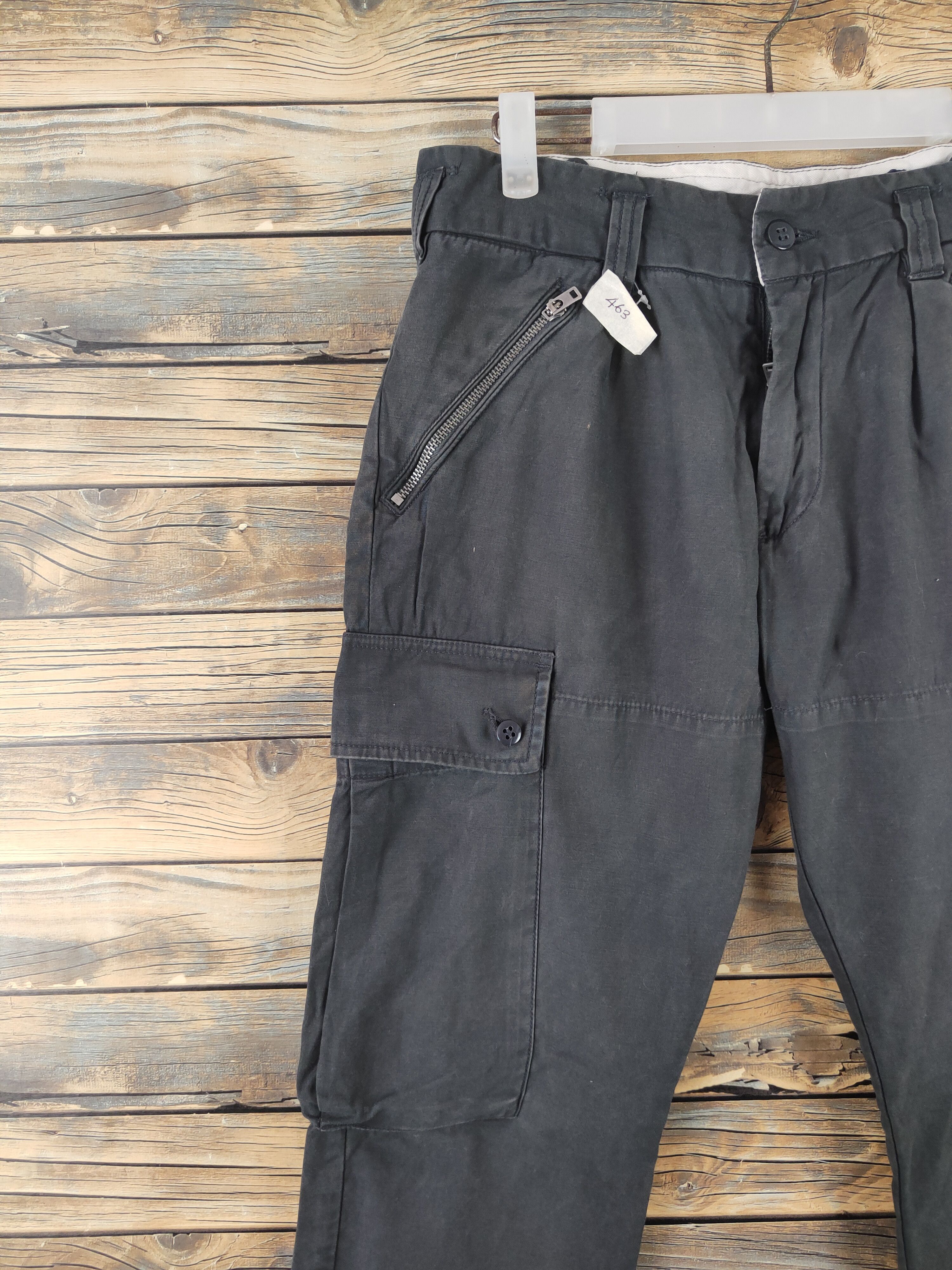 Japanese Brand DL Back Number Black Multipocket Tactical Cargo Pants #463 Size US 32 / EU 48 - 3 Thumbnail