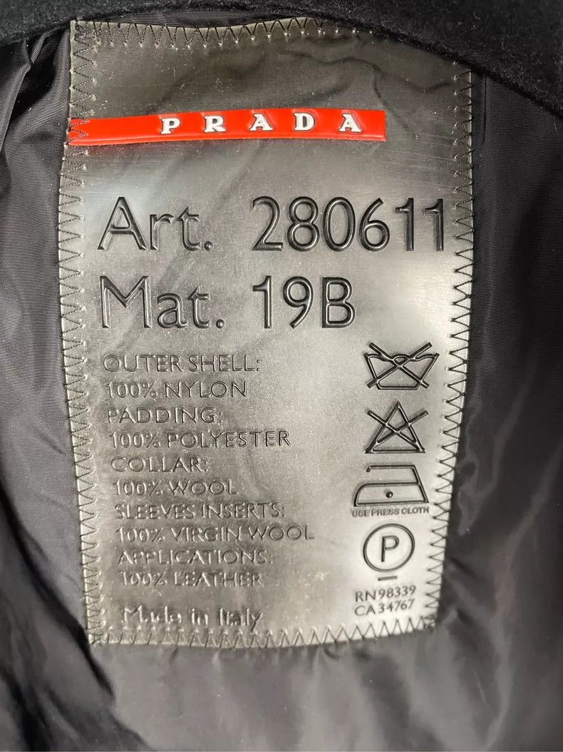 Prada PradaWool leather brand logo down coat 2503-Nextarrow Size US S / EU 44-46 / 1 - 4 Thumbnail