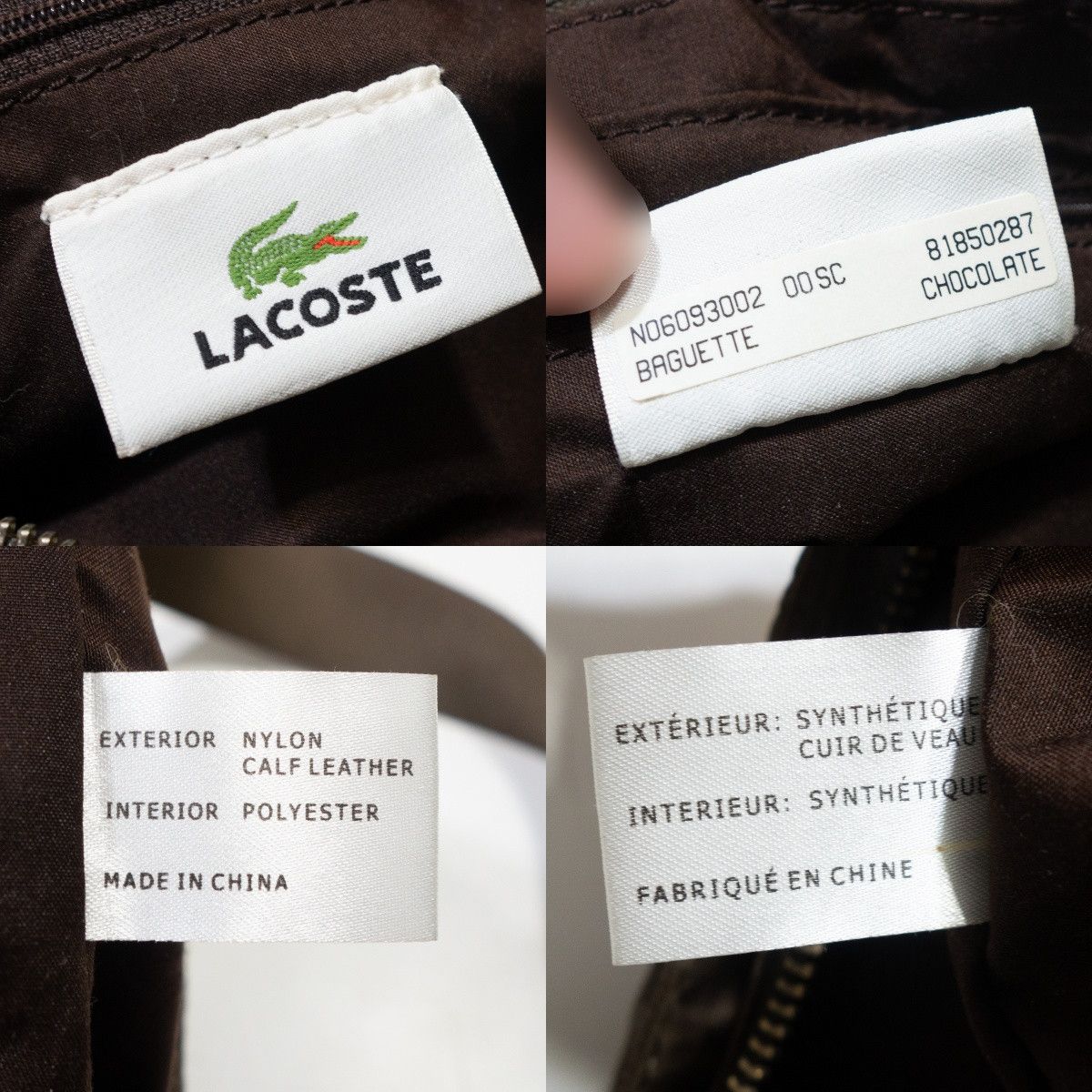 Lacoste 00s Nylon Shoulder Y2K Baguette Bag Vintage Size ONE SIZE - 6 Thumbnail