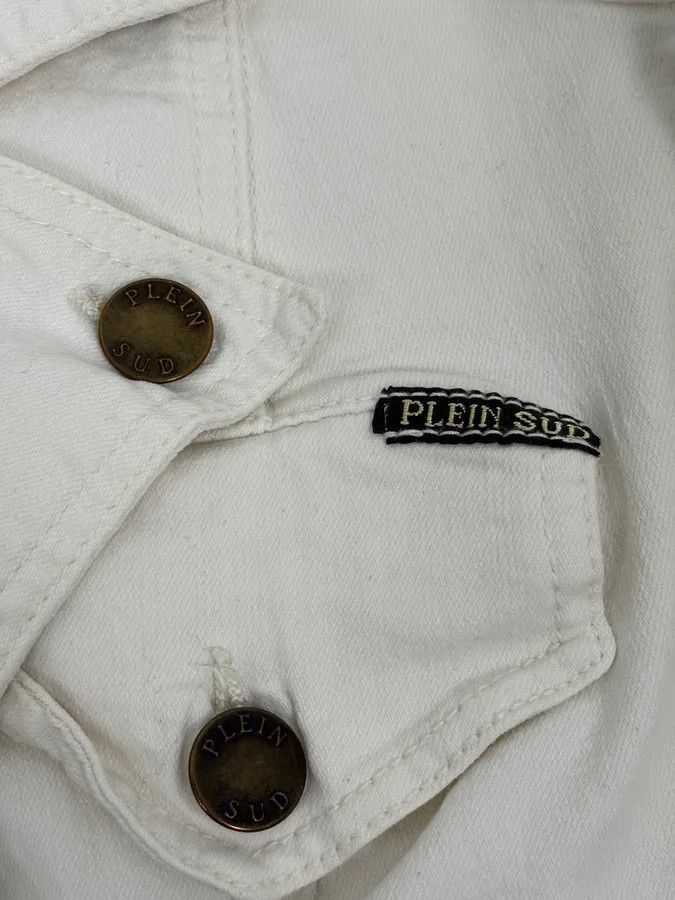 Vintage 2000s Plein Sud White Double-Breasted Officer Jacket Size S / US 4 / IT 40 - 9 Thumbnail