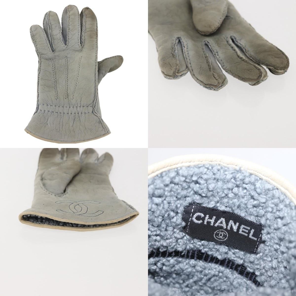 Chanel Chanel Gloves Mouton Blue CC Size ONE SIZE - 3 Thumbnail