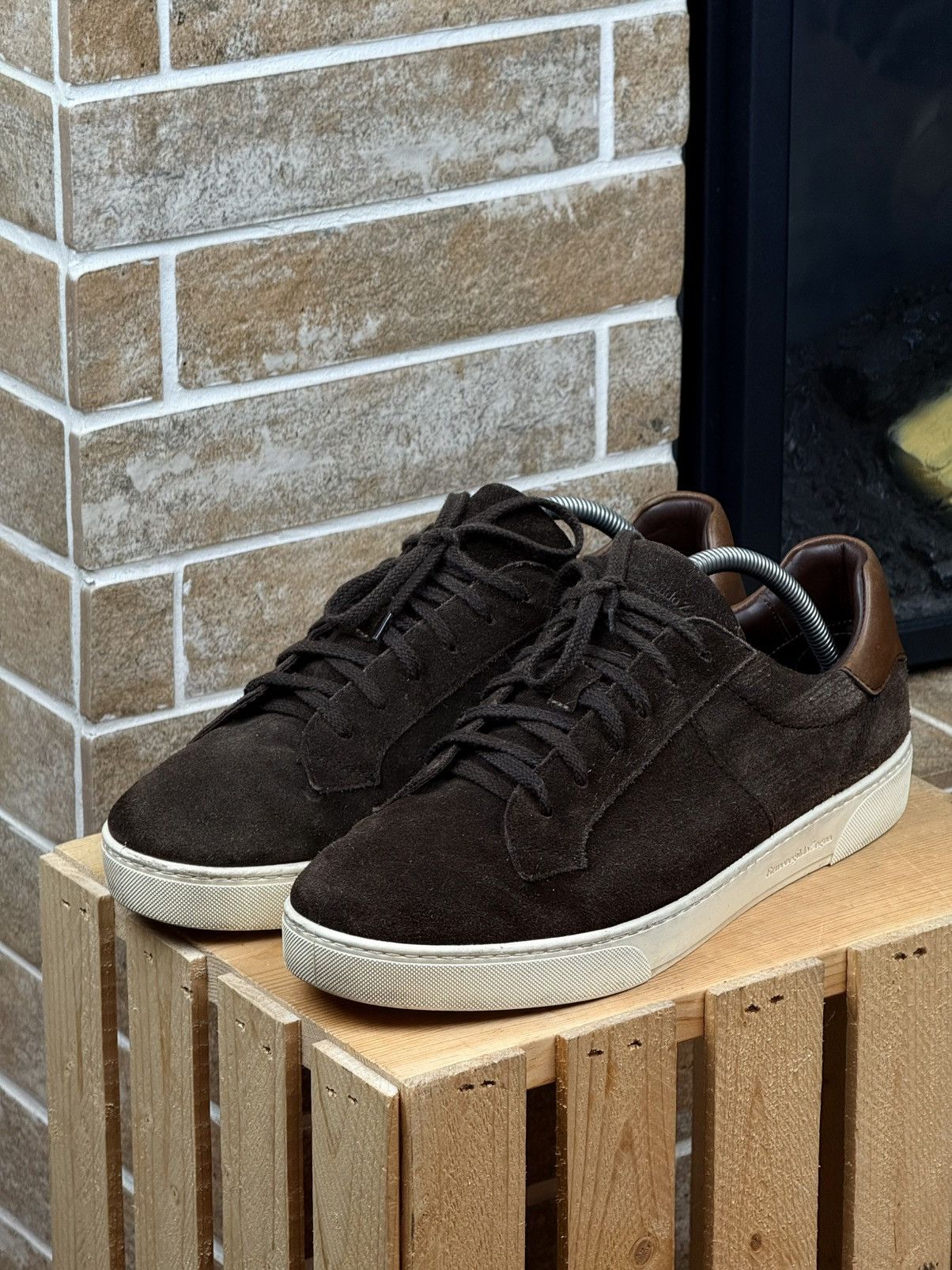 Ermenegildo Zegna Ermenegildo Zegna Brown Suede Low Top Sneakers Shoes Size US 9 / EU 42 - 2 Thumbnail