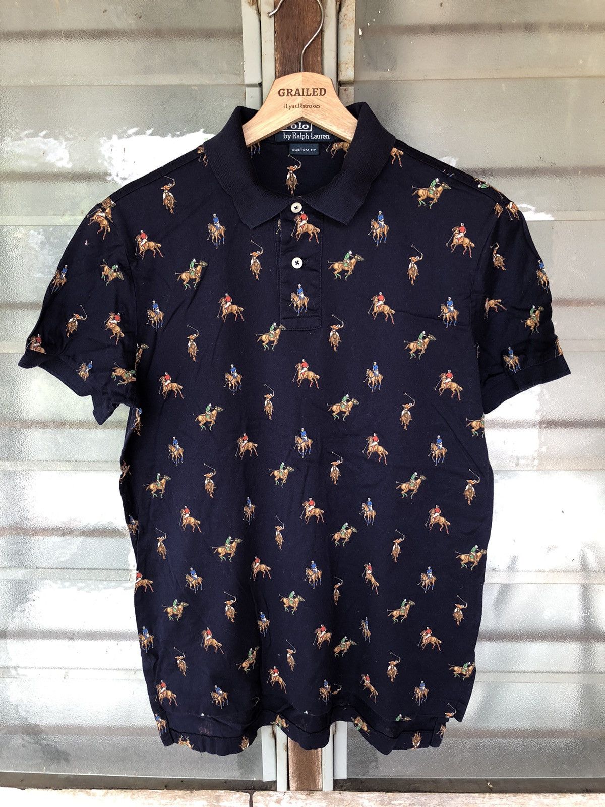 Polo Ralph Lauren Vintage Polo Ralph Lauren Horse Logo Overprint Collar Tee Size US M / EU 48-50 / 2 - 1 Thumbnail